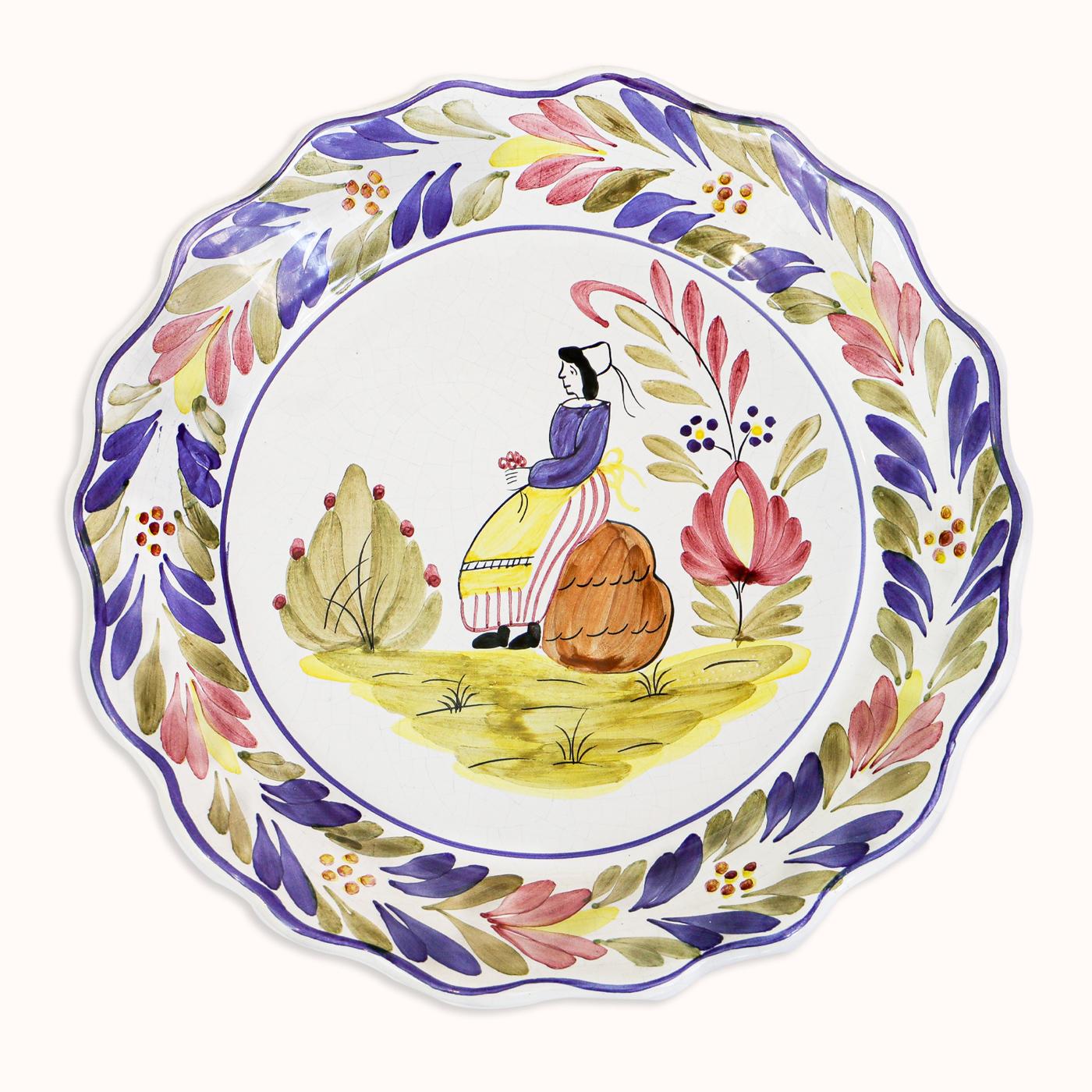 Juego de dos platos de mayólica vintage, Mister y Missus en venta 2