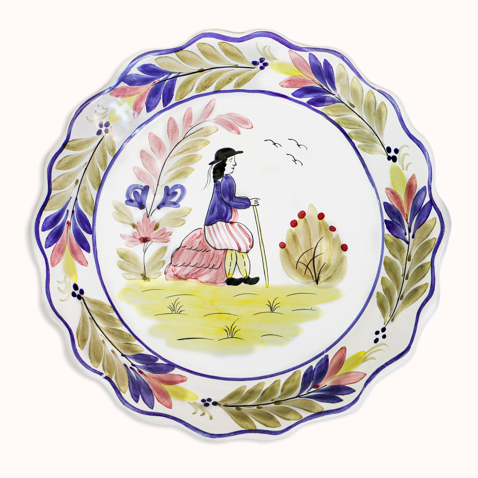 Juego de dos platos de mayólica vintage, Mister y Missus en venta 1