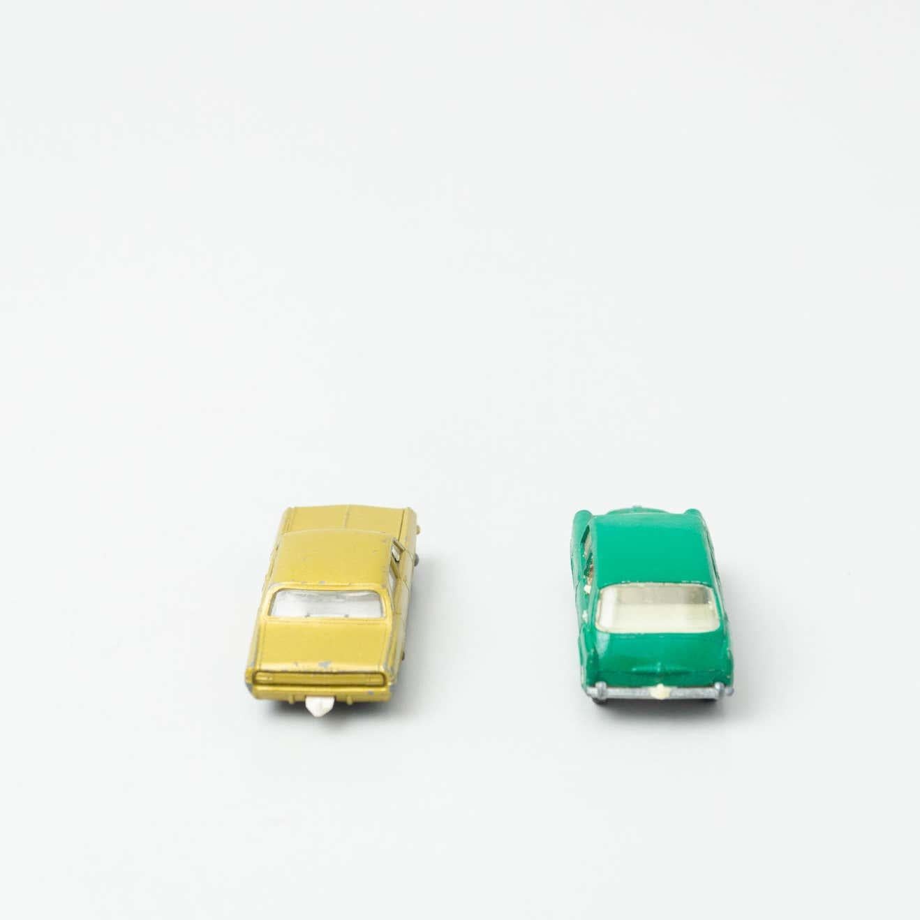 Mid-Century Modern Set of Two Vintage Opel MatchBox Car Toys, circa 1960 For Sale