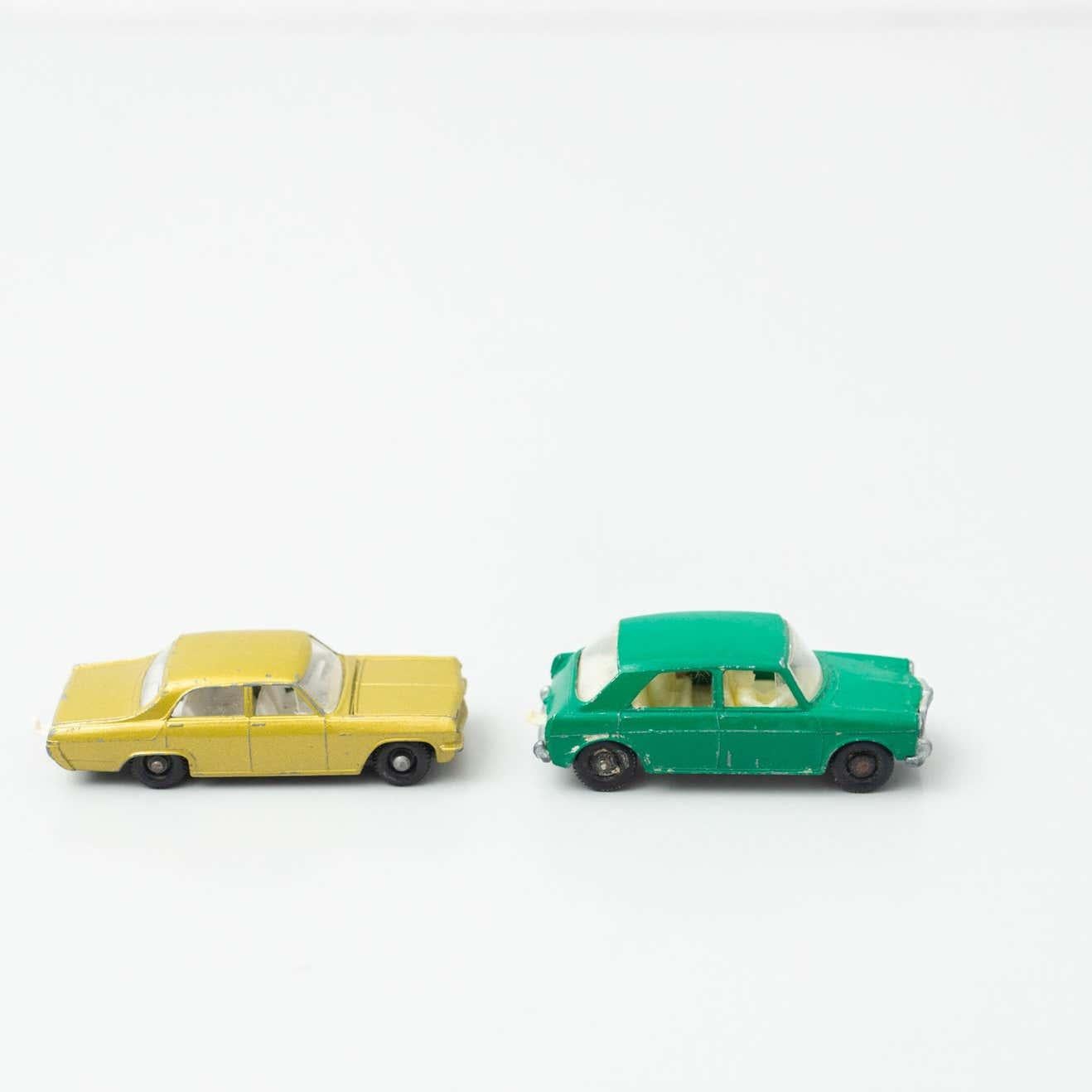 Set of Two Vintage Opel MatchBox Car Toys, circa 1960 In Good Condition For Sale In Barcelona, Barcelona