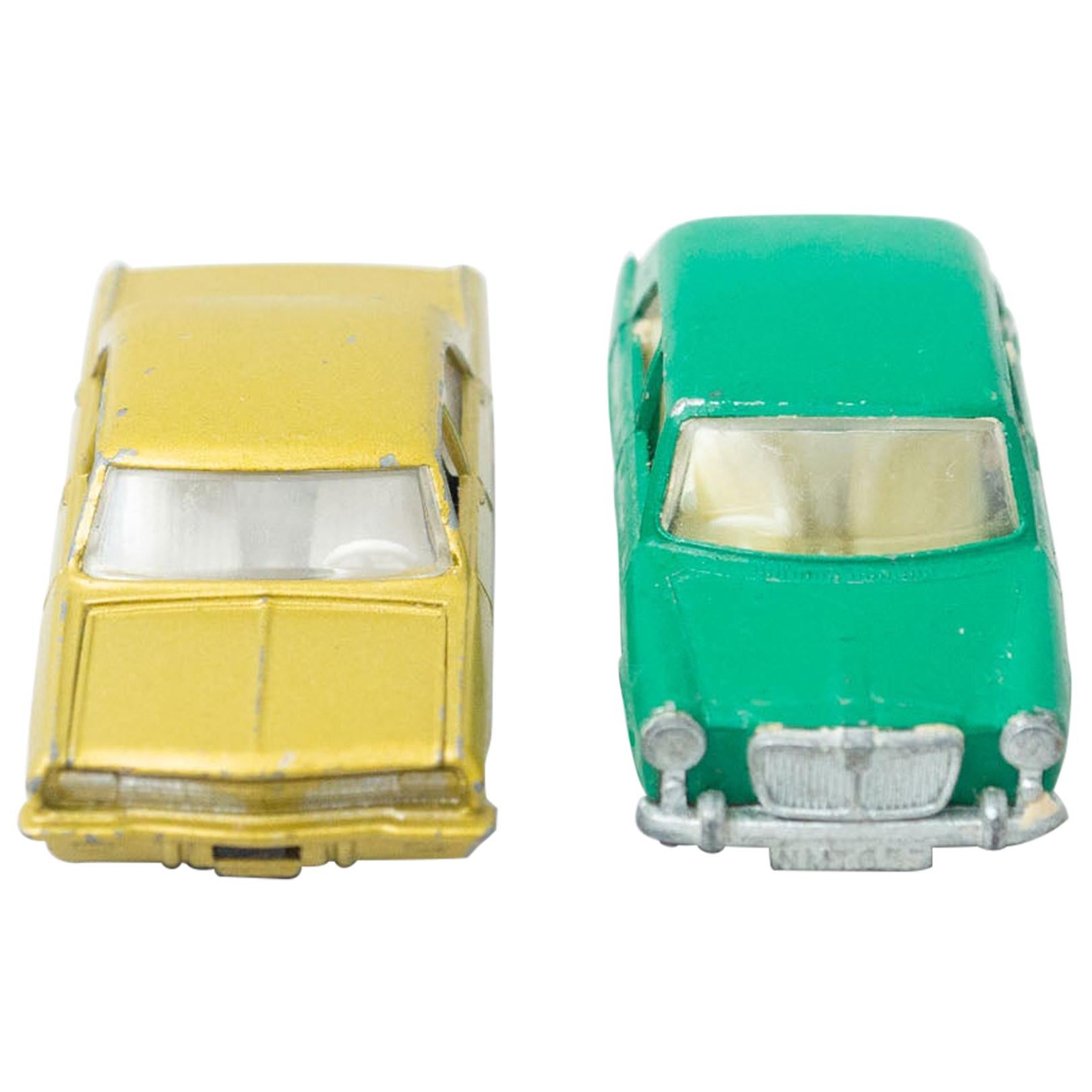Set of Two Vintage Opel MatchBox Car Toys, circa 1960