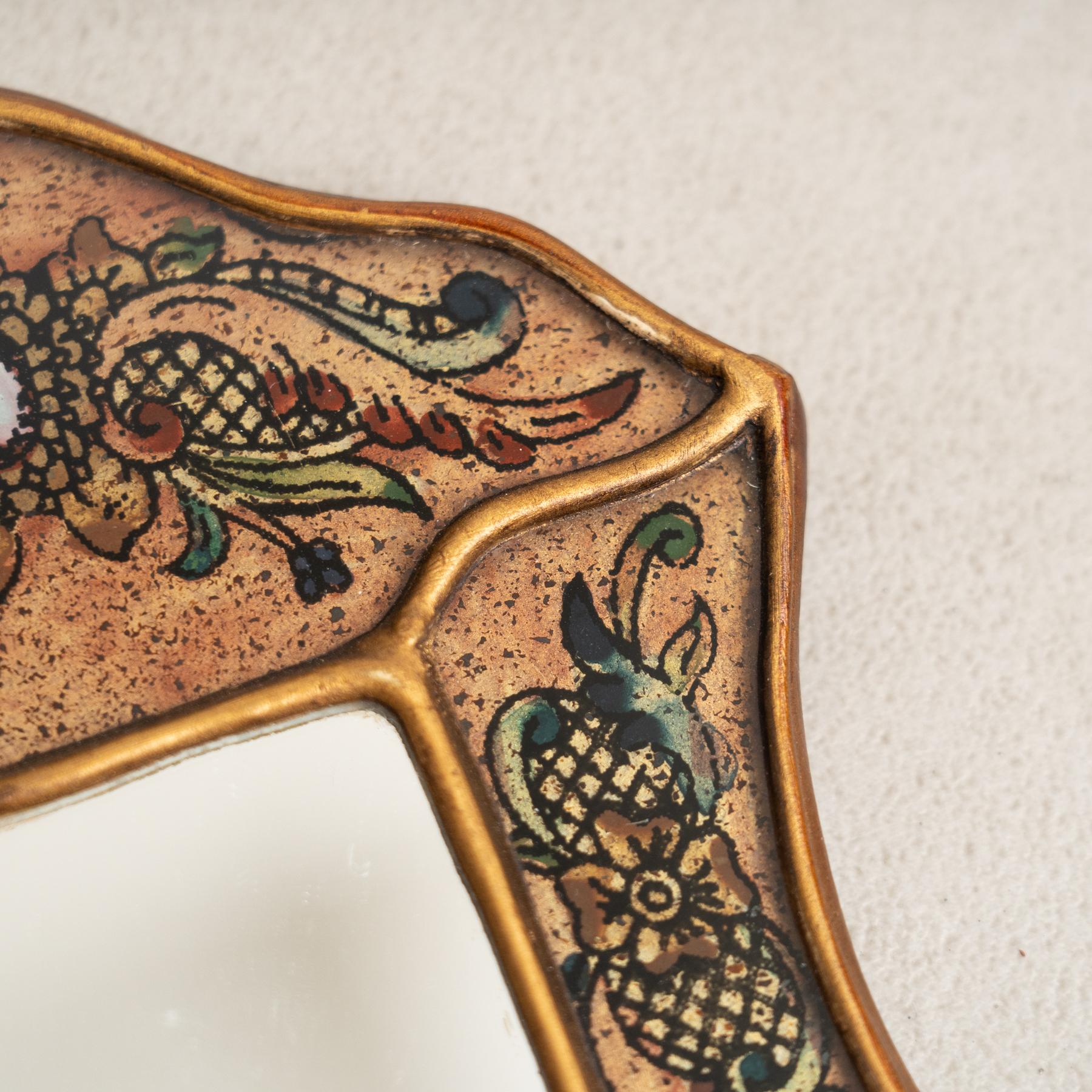 Ensemble de deux miroirs muraux péruviens vintage du milieu du siècle en bois peints à la main en vente 2