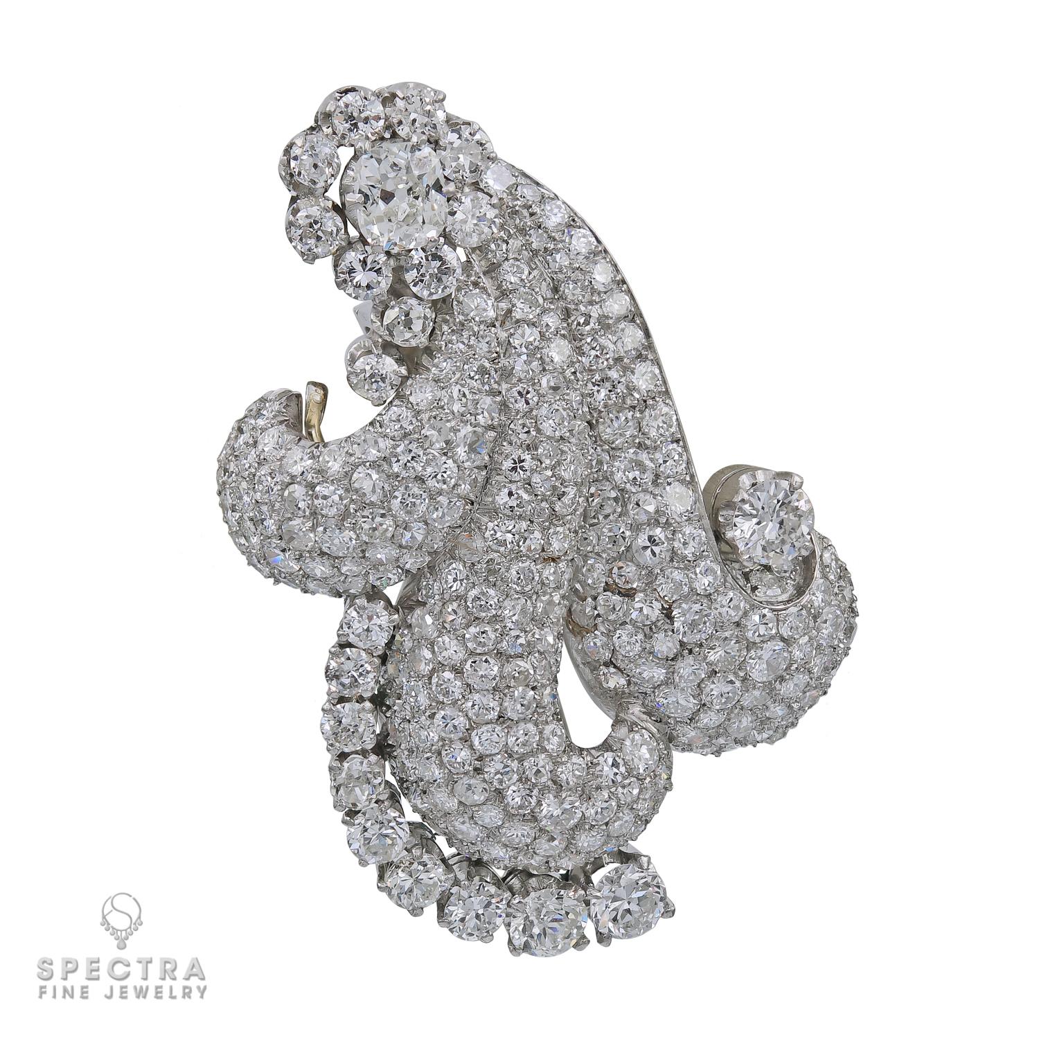 Contemporaneo Set di due spille vintage in platino e diamanti in vendita