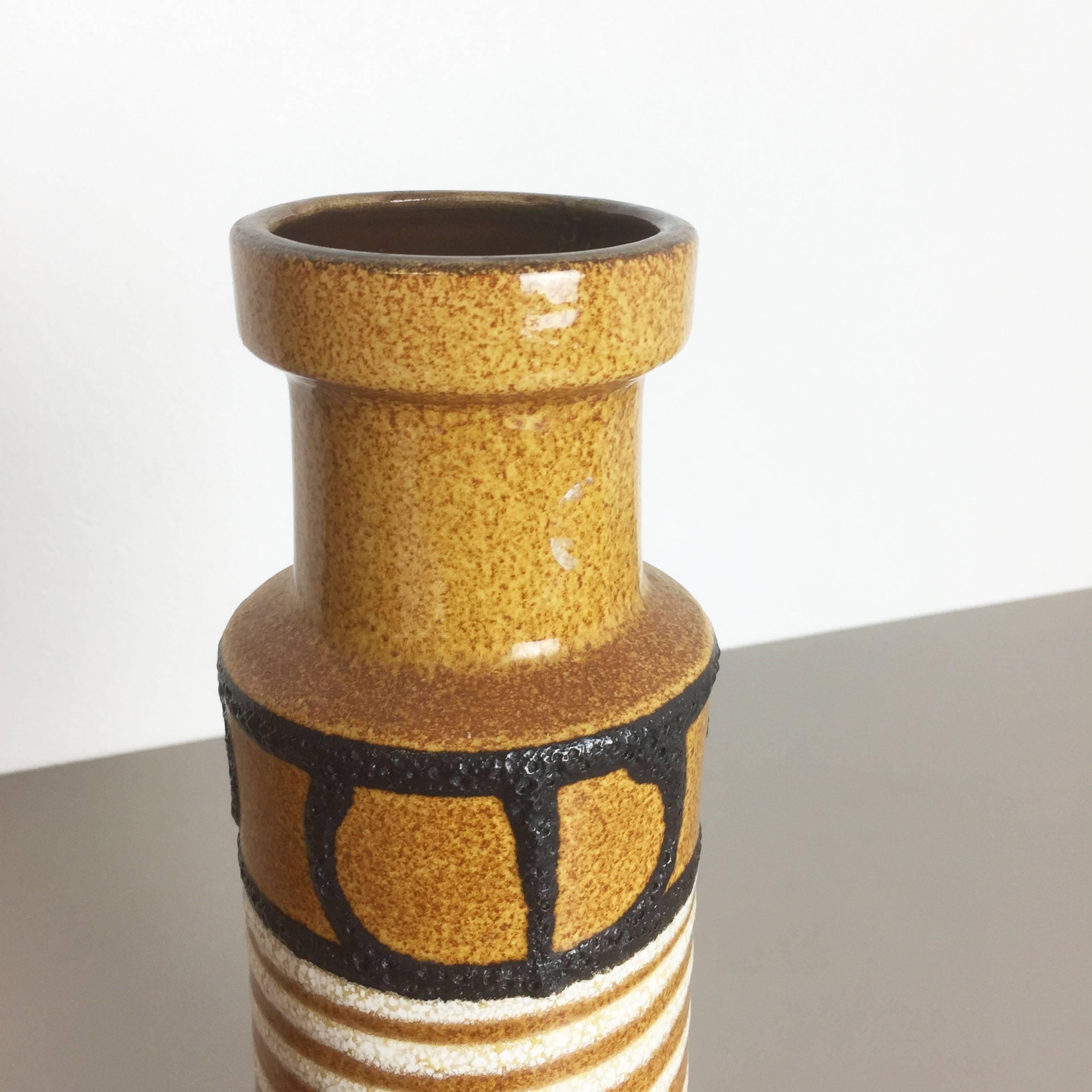 Set von zwei glasierten Fat Lava-Vasen aus Keramik, hergestellt von Scheurich, Deutschland, 1970er Jahre 1