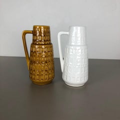 Set of Two Vintage Pottery Fat Lava Glazed Vases Made Scheurich, Germany, 1970s