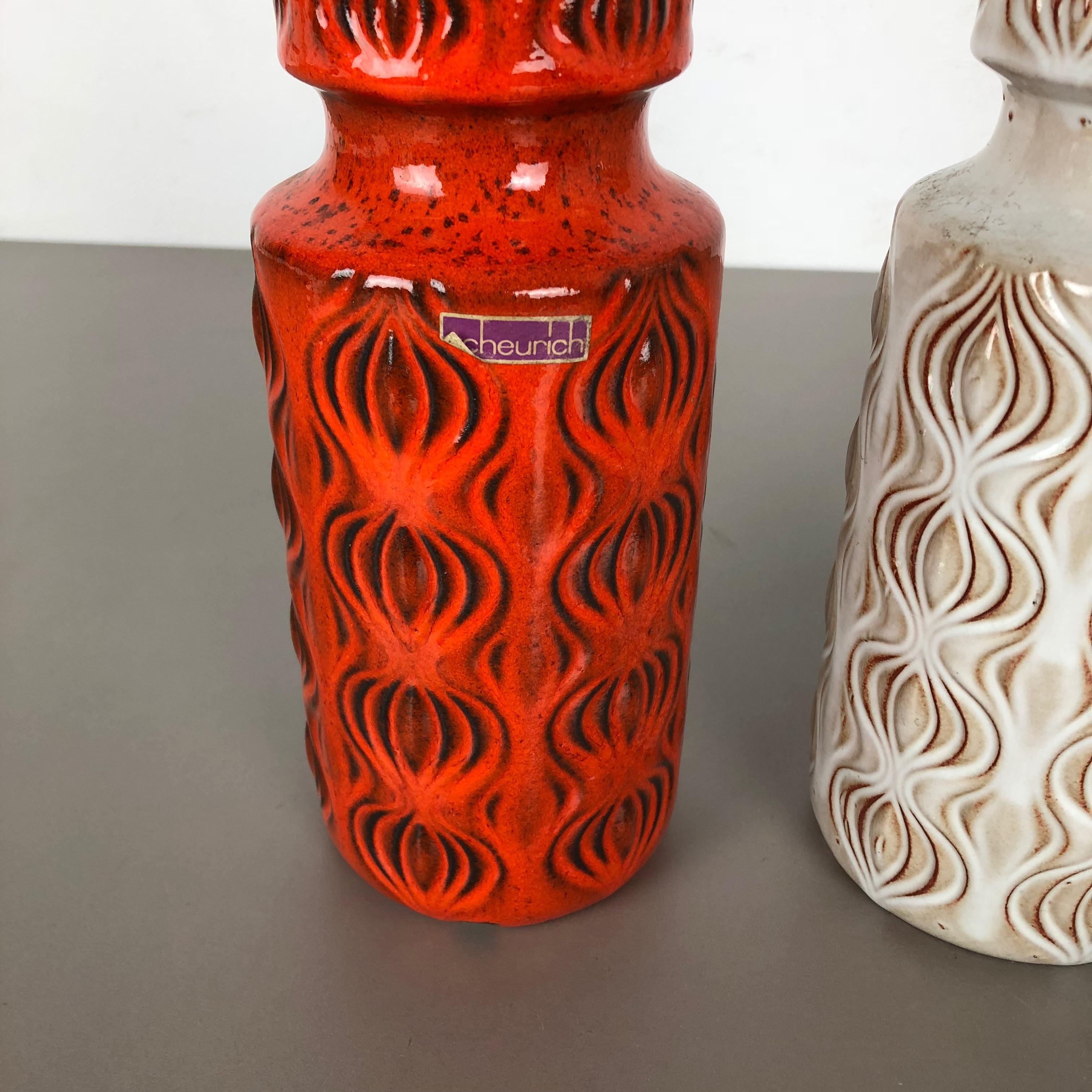 Set von zwei Vintage-Vasen „Zwiebel“ aus Keramik Fat Lava „Onion“ von Scheurich, Deutschland im Angebot 5