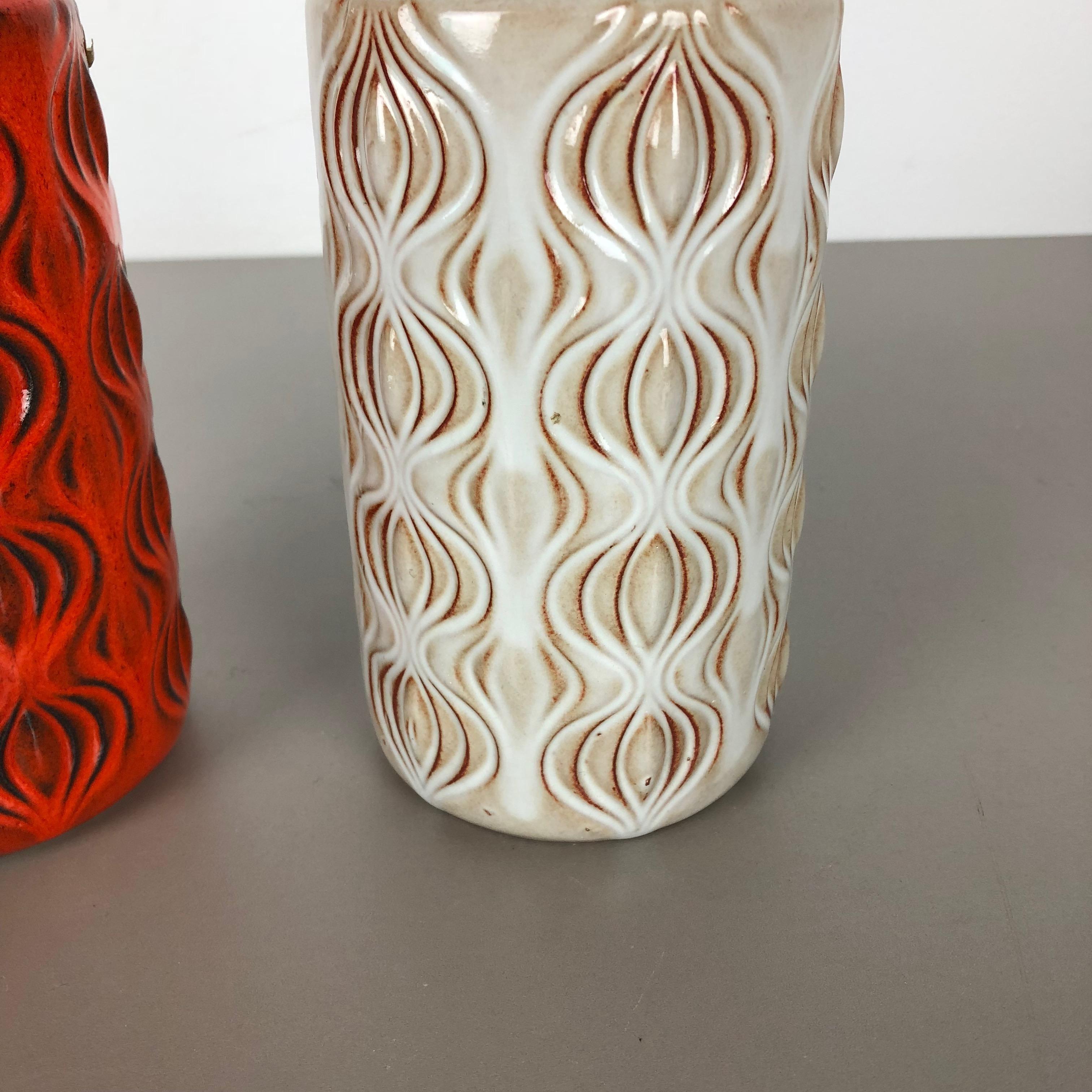 Set von zwei Vintage-Vasen „Zwiebel“ aus Keramik Fat Lava „Onion“ von Scheurich, Deutschland im Angebot 3