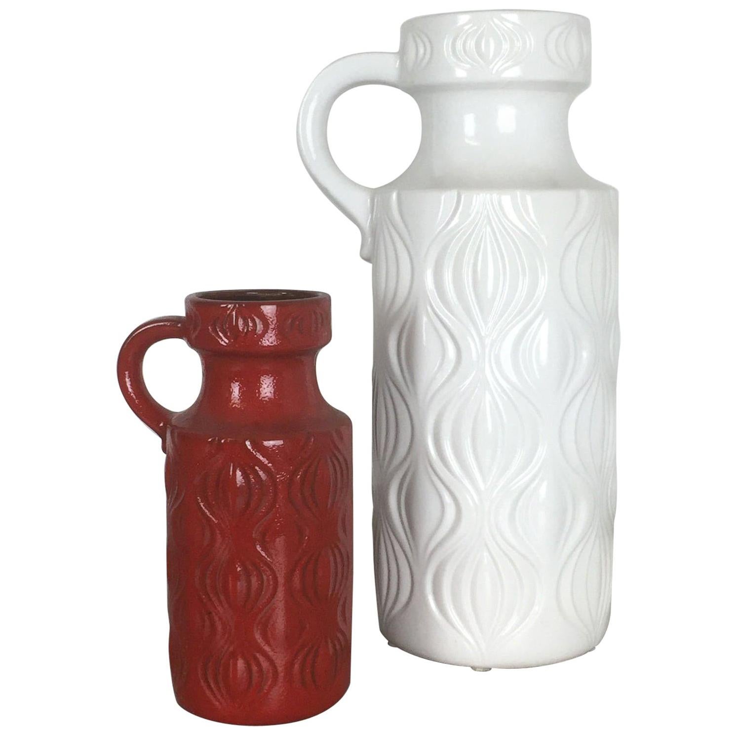Set di due vasi vintage in ceramica grassa "Onion" realizzati da Scheurich, Germania