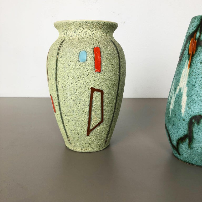 Set of Two Vintage Pottery 'FOREIGN' Vases Made by Scheurich, Germany