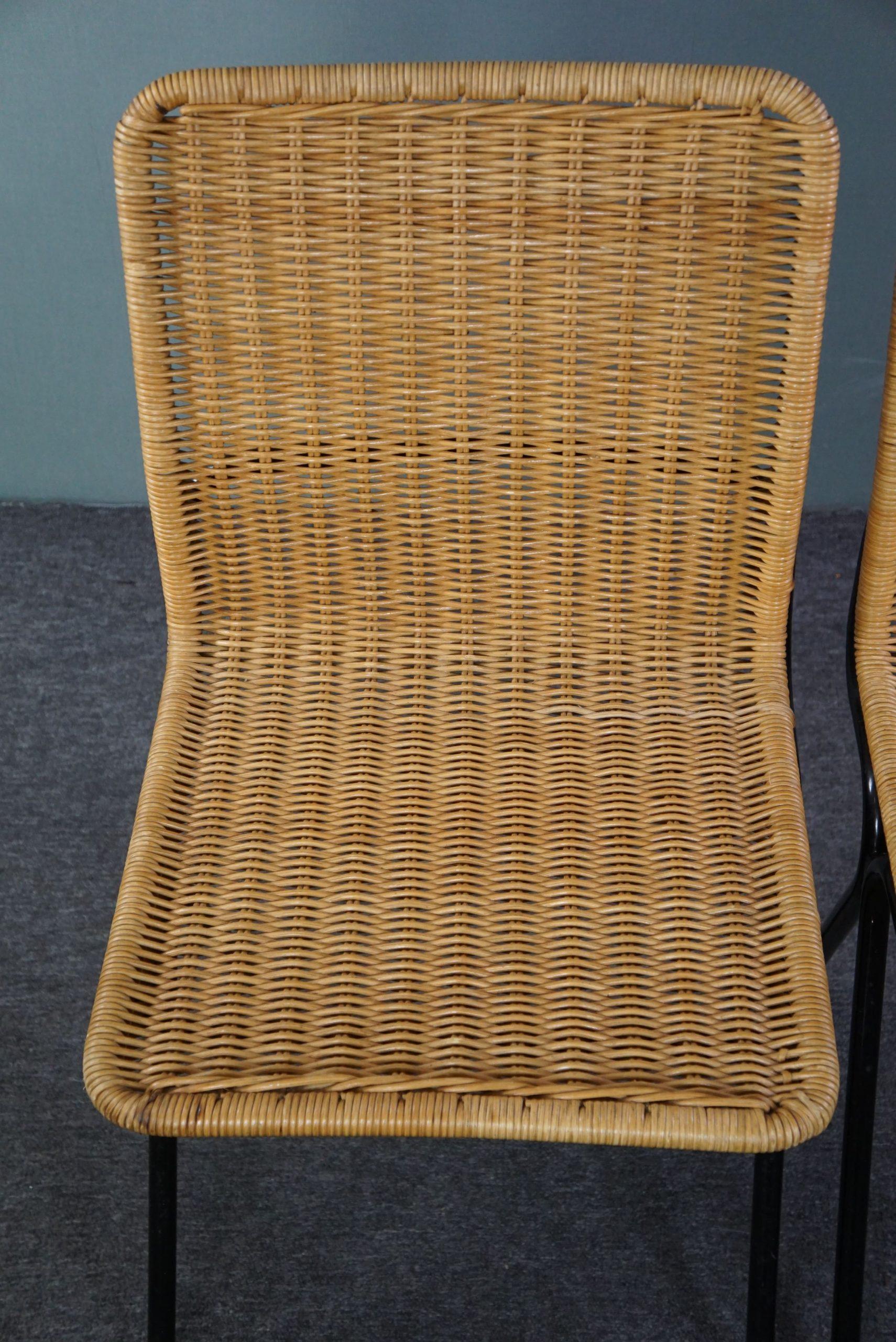 Métal Ensemble de deux chaises vintage en rotin, Dirk van Sliedrecht, années 1960 en vente