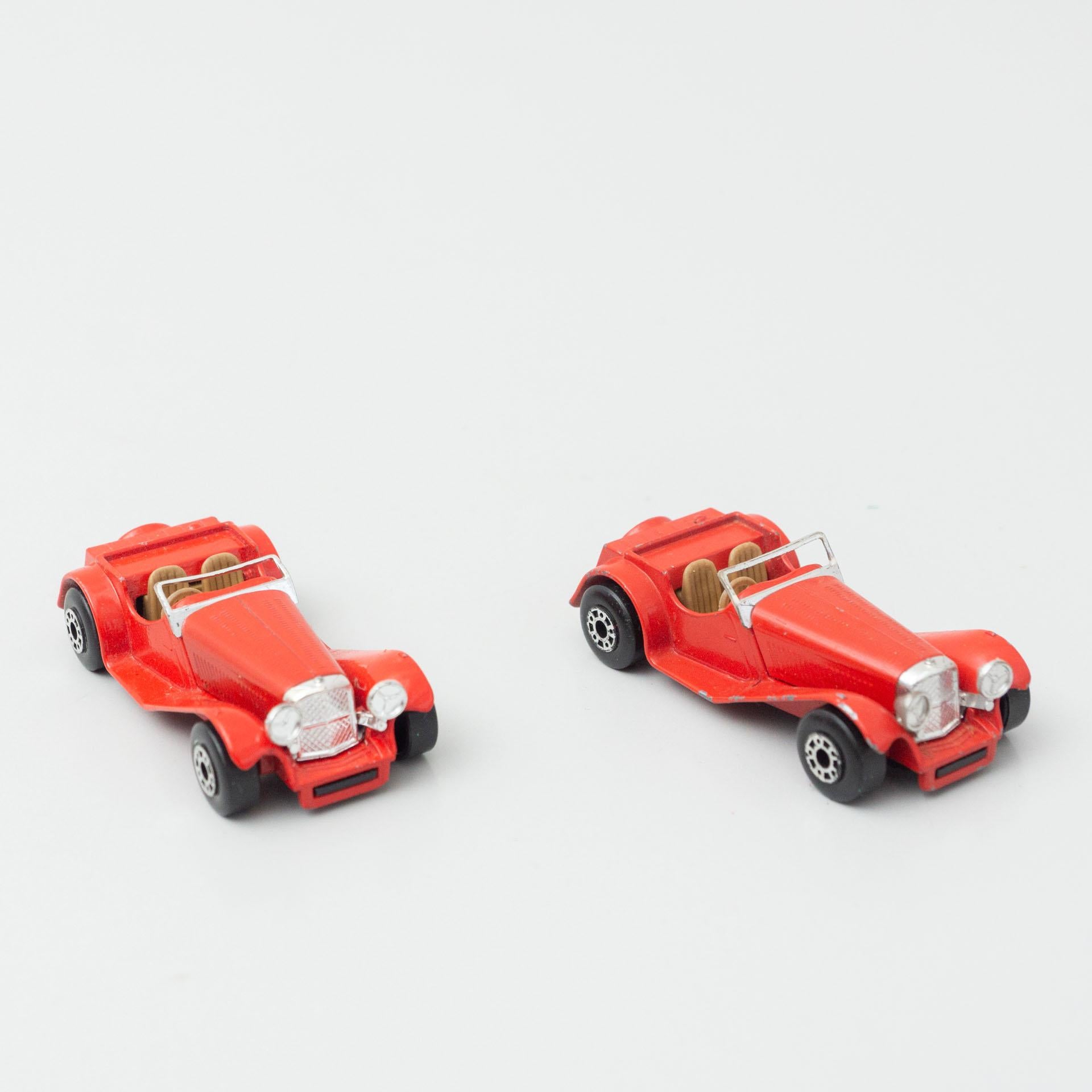 Mid-20th Century Set of Two Vintage Ssico Jaguar Match Box Car Toys, circa 1960 For Sale
