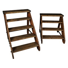 Set of Two Vintage Step Ladders from Belgium, circa 1940