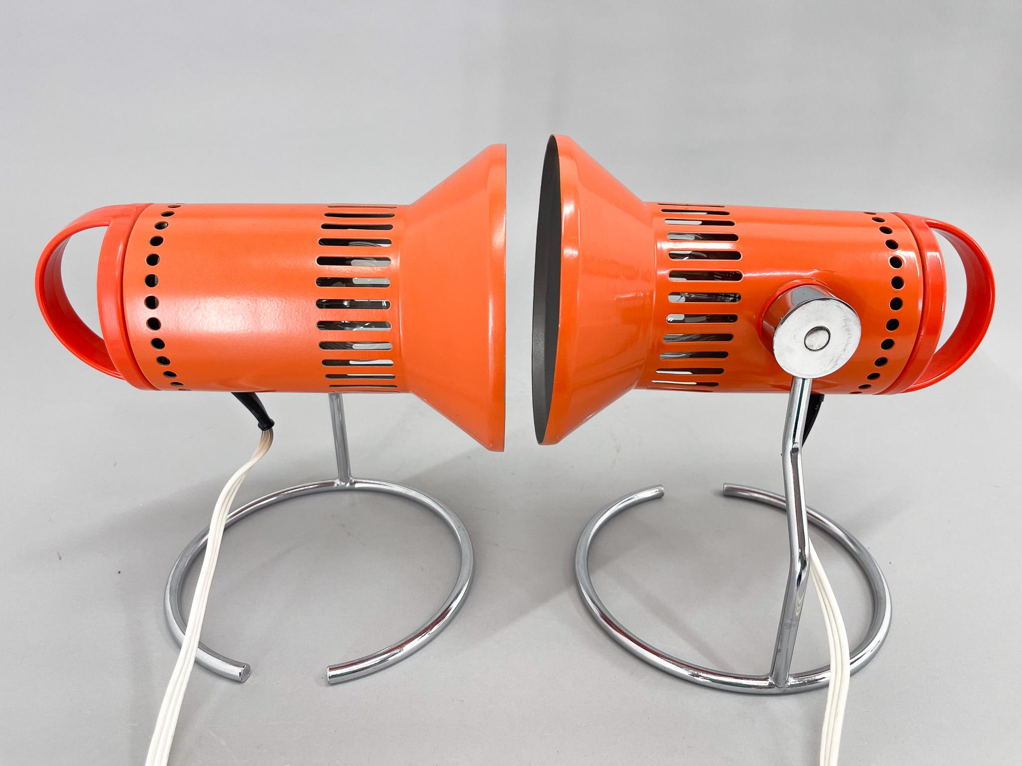 Czech Set of Two Vintage Table Lamps from Chirana, 1970's For Sale