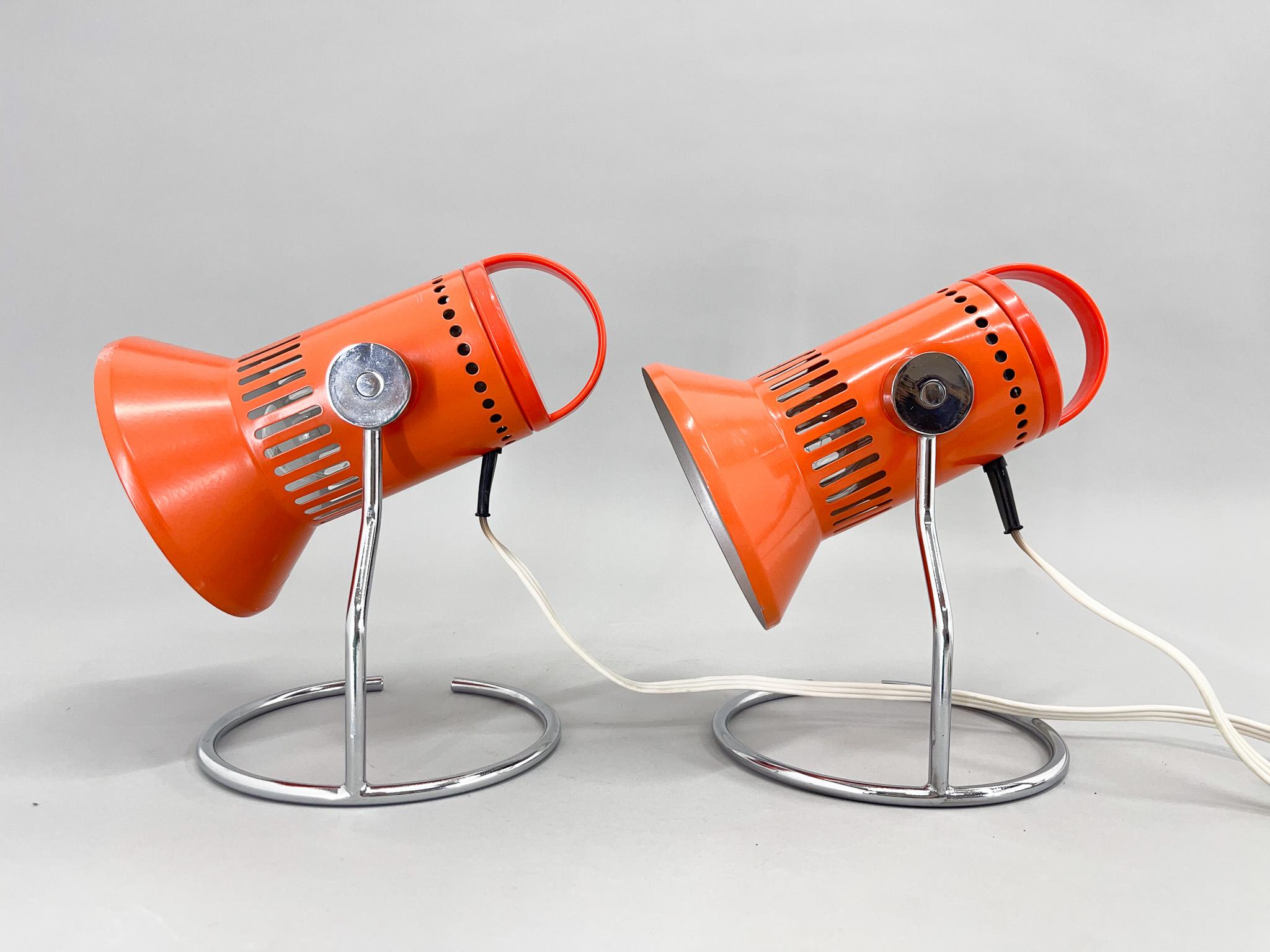 20th Century Set of Two Vintage Table Lamps from Chirana, 1970's For Sale