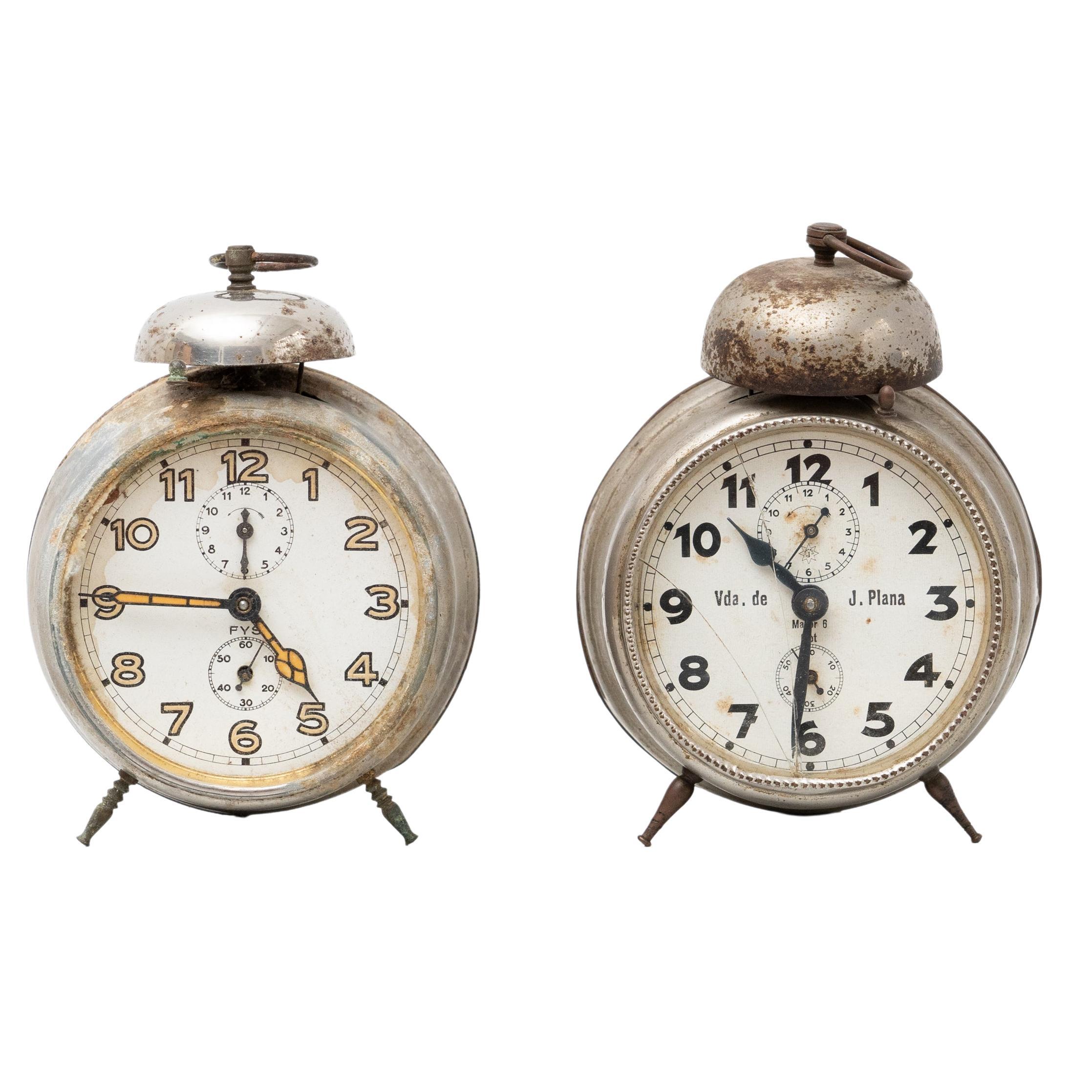 Set of Two Vintage Traditional Spanish Alarm Clock, circa 1960