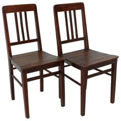 Set of Two Vintage Wooden Chairs, circa 1920