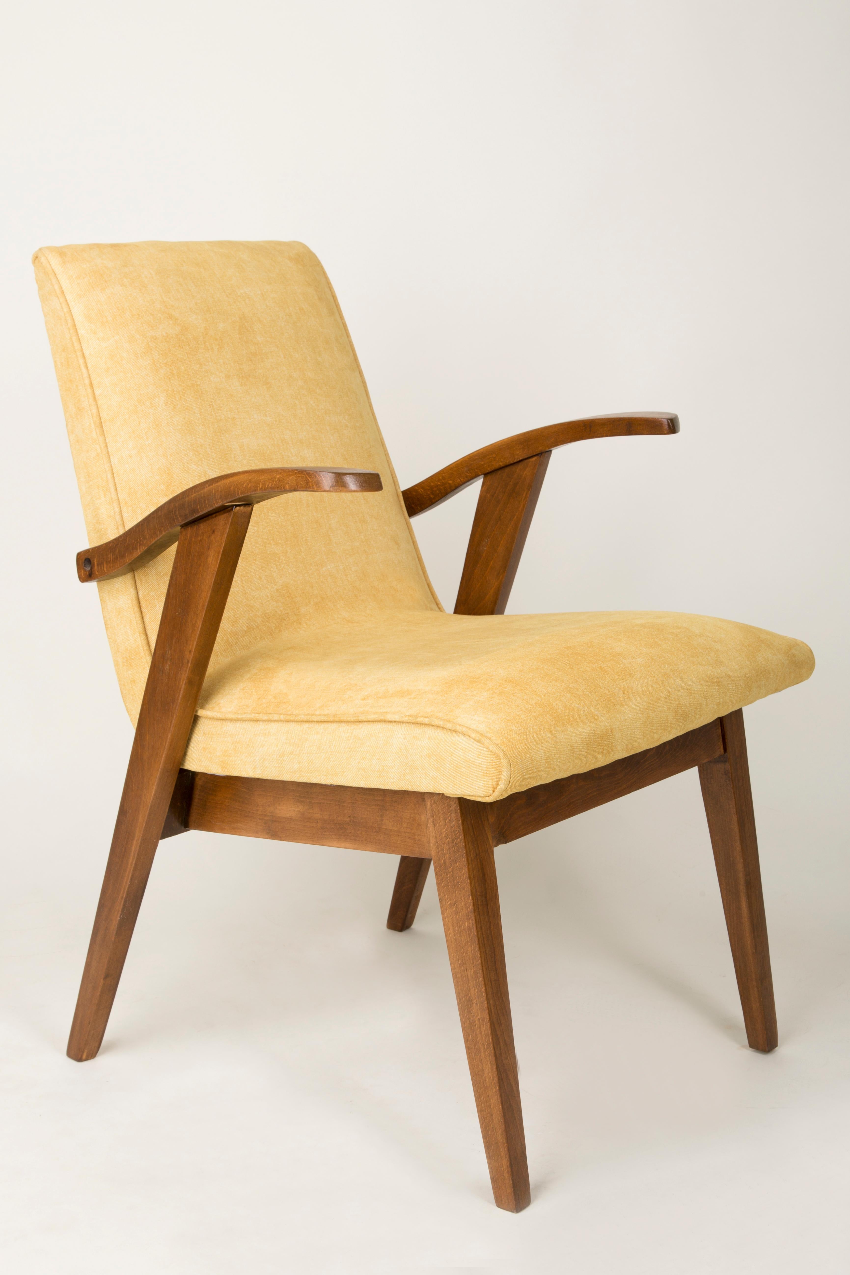 Hand-Crafted Set of Two Vintage Yellow Chairs, 1960s For Sale