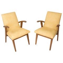 Set aus zwei gelben Vintage-Sesseln, 1960er Jahre