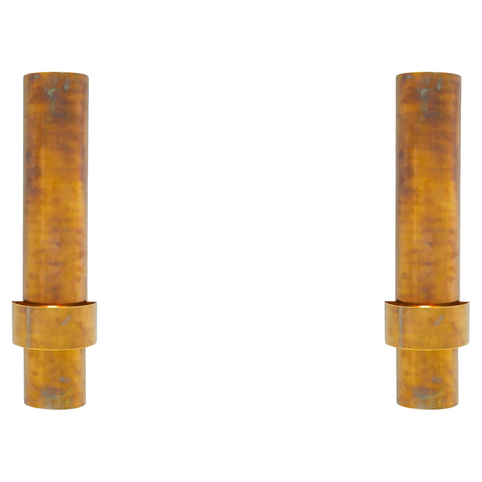 Set of Two Wall Lamp with Brass Finish