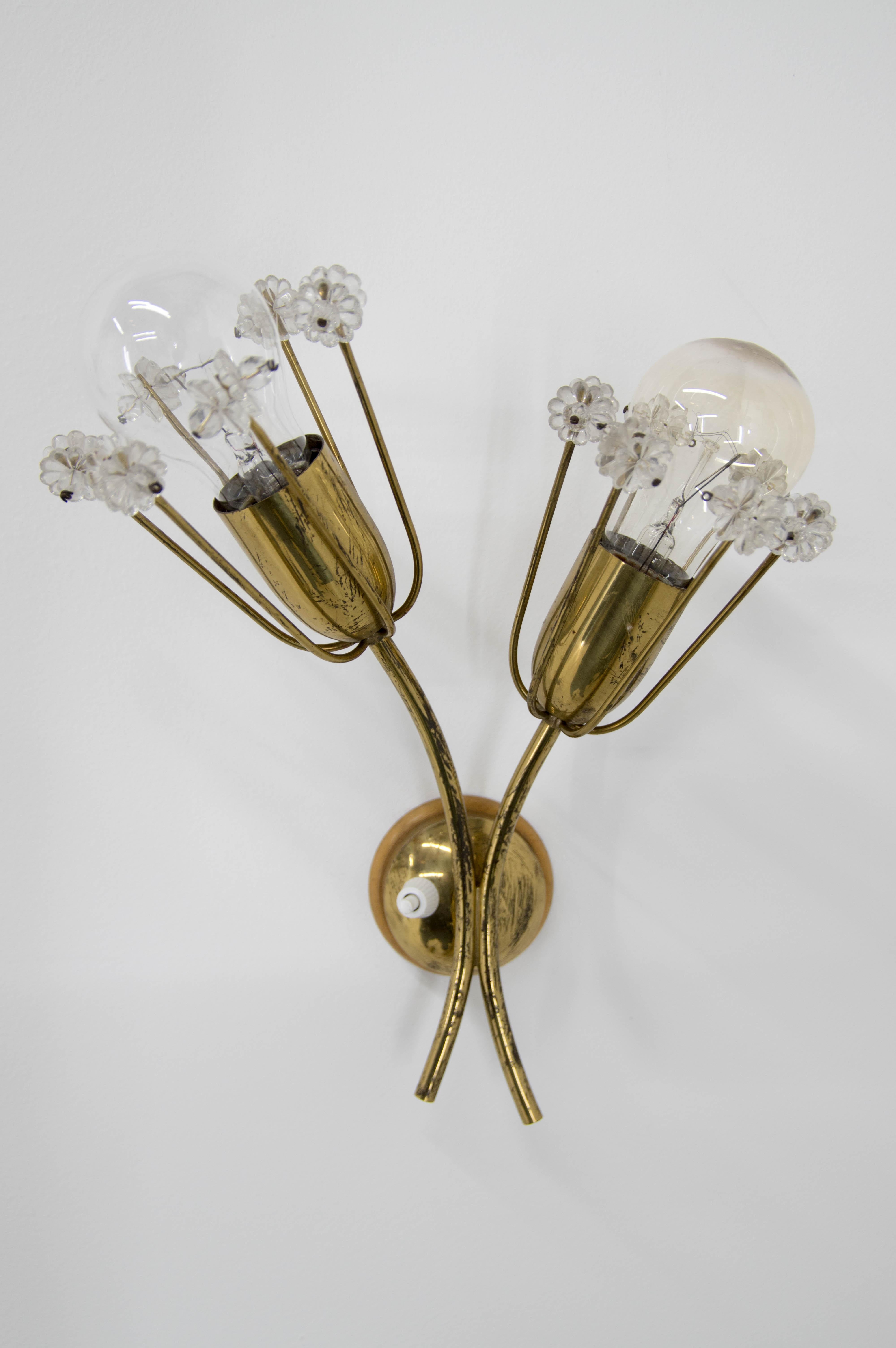 Mid-Century Modern Set of Two Wall Lamps by Emil Stejnar for Rupert Nikol, 1950s For Sale