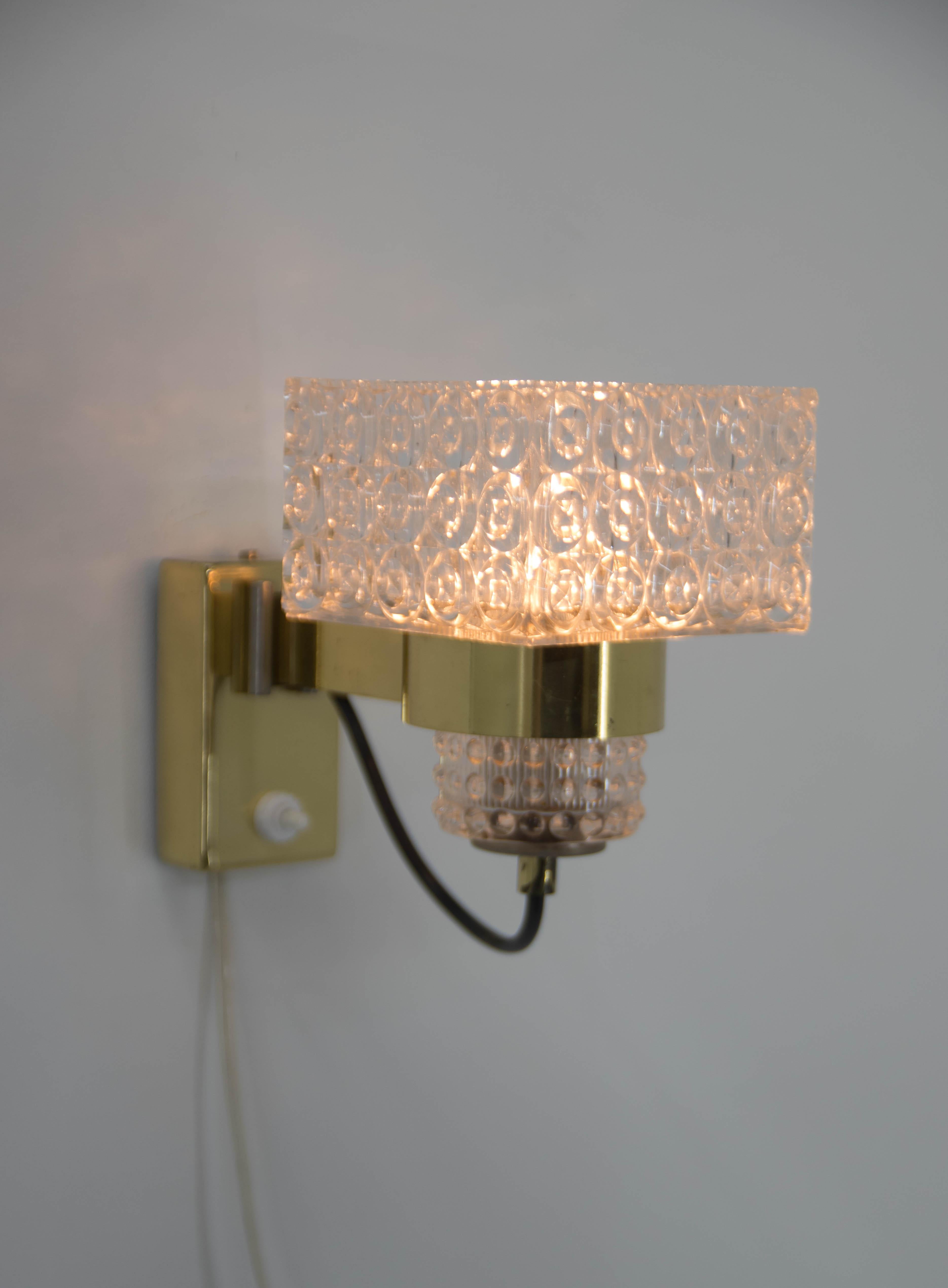 Czech Set of Two Wall Lamps by Lidokov, 1970s For Sale
