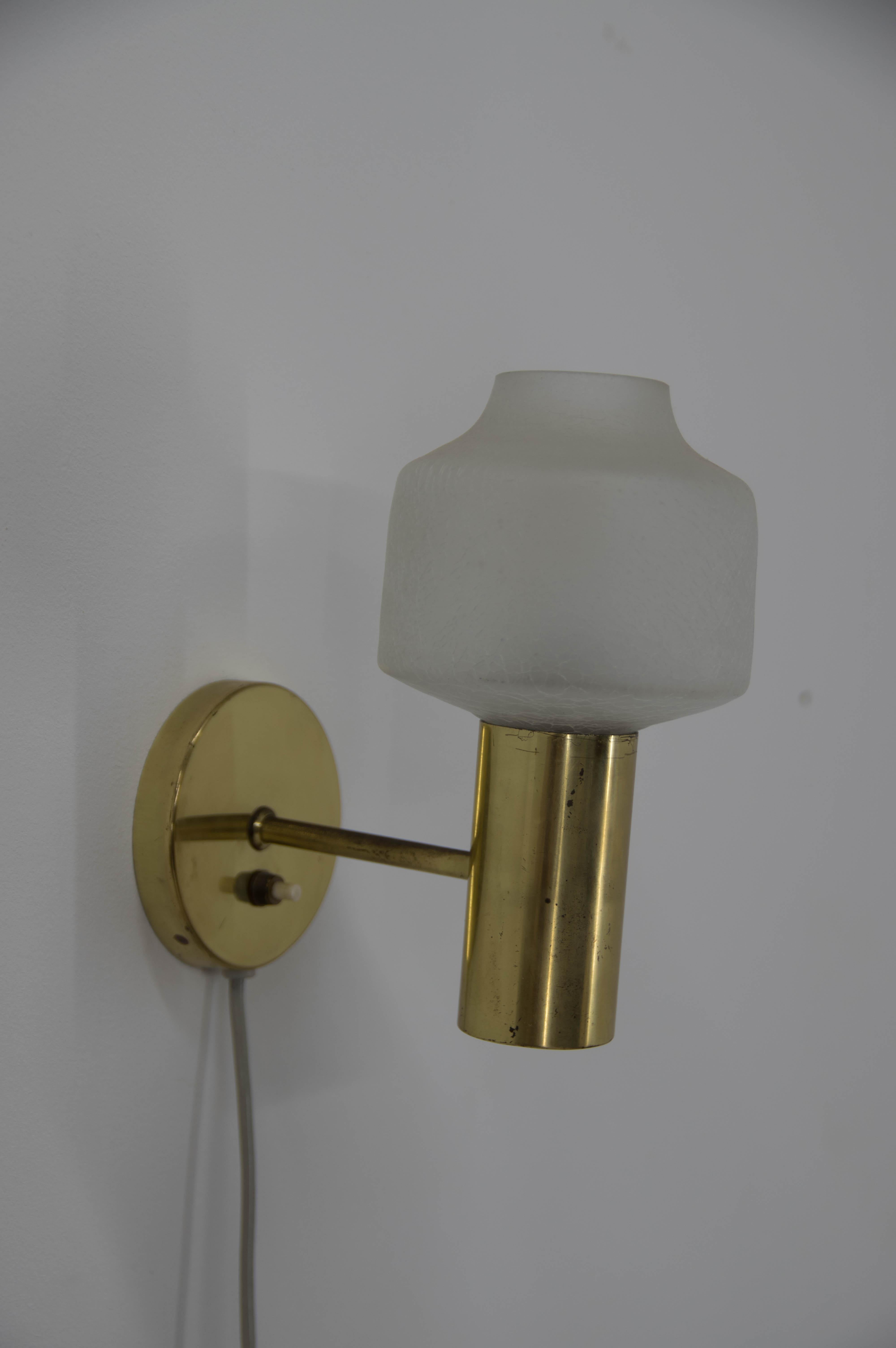 Set of Two Wall Lamps, Denmark, 1970s In Good Condition For Sale In Praha, CZ