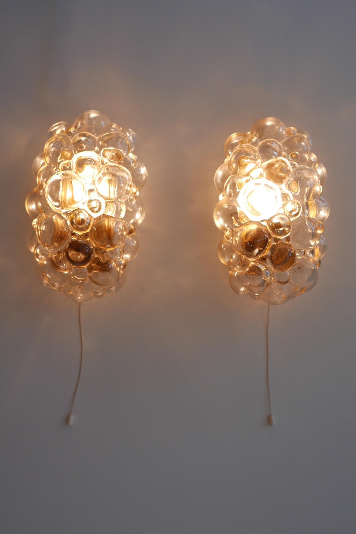 Set of Two Wall Lamps or Sconces by Helena Tynell for Glashütte Limburg, 1950s 4