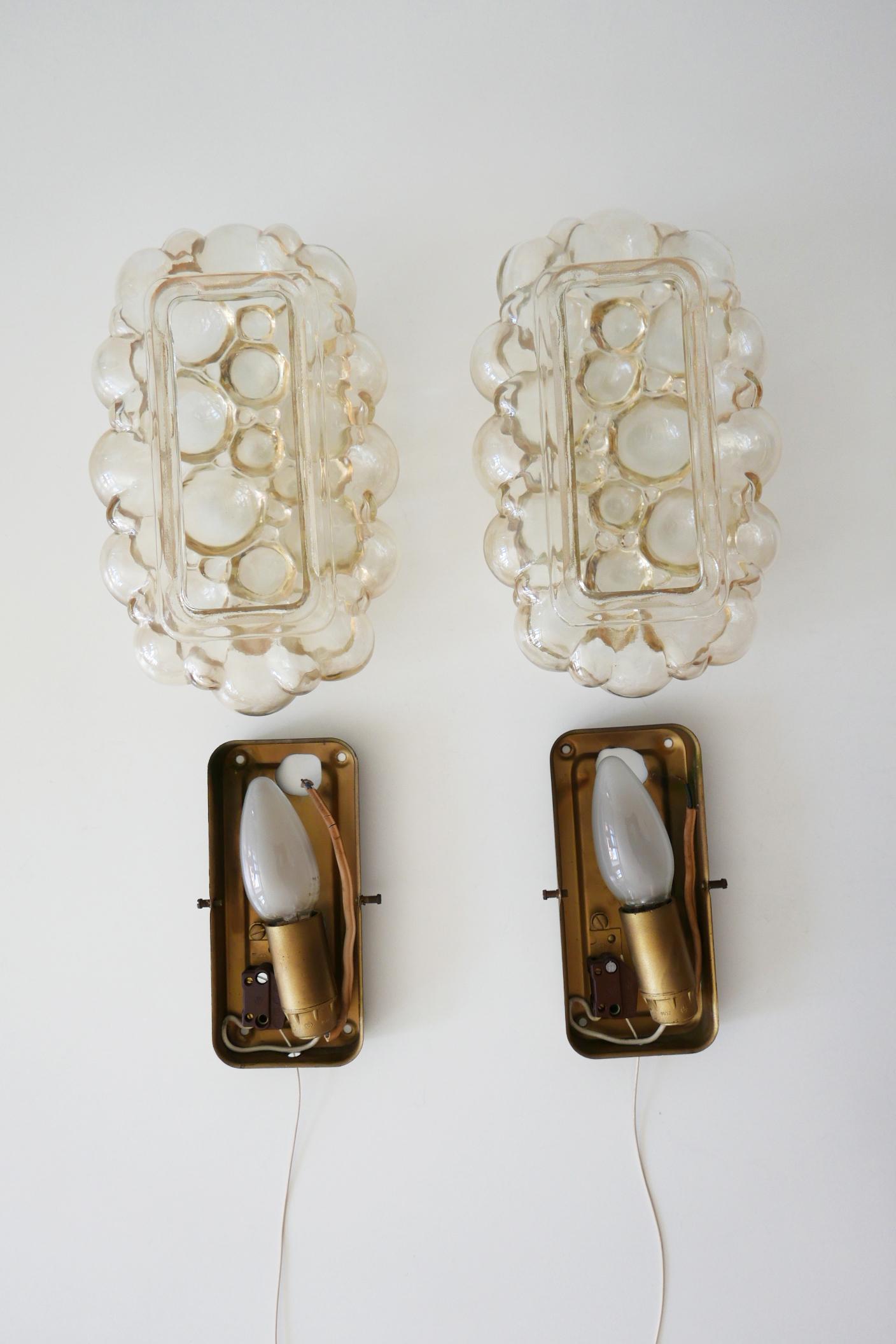 Set of Two Wall Lamps or Sconces by Helena Tynell for Glashütte Limburg, 1950s 8