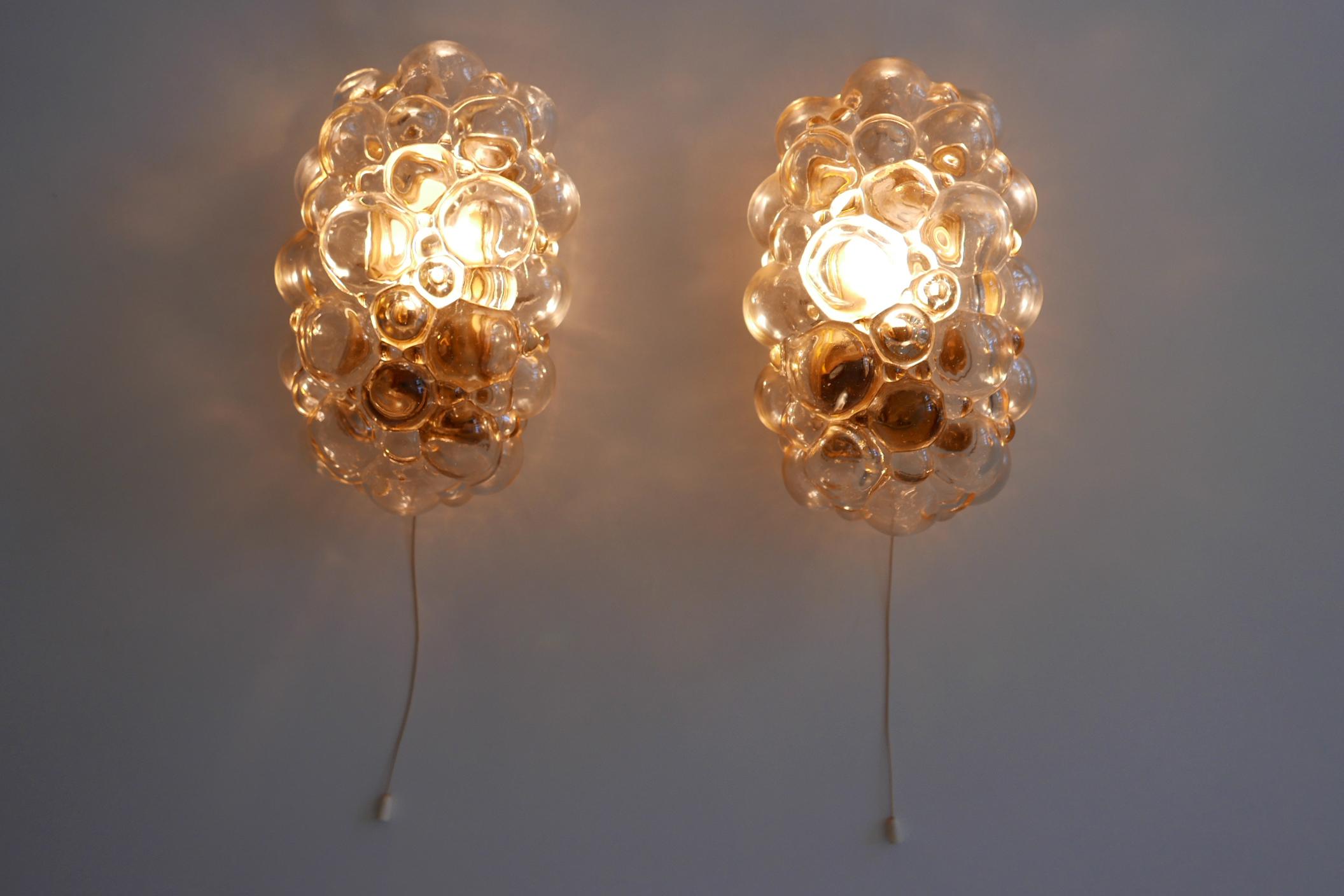 German Set of Two Wall Lamps or Sconces by Helena Tynell for Glashütte Limburg, 1950s