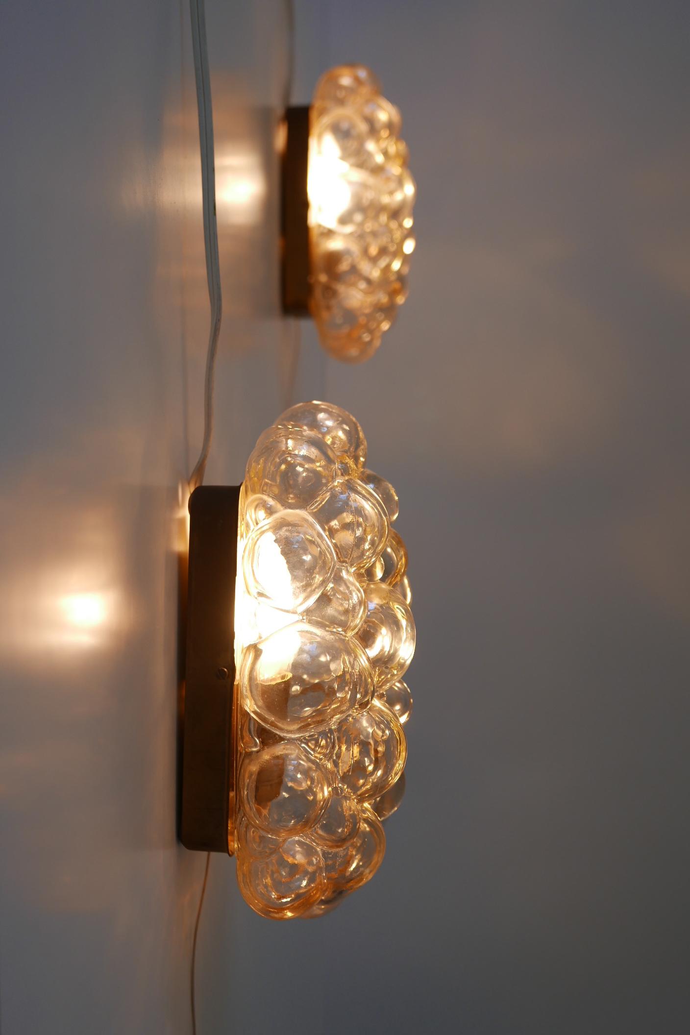 Brass Set of Two Wall Lamps or Sconces by Helena Tynell for Glashütte Limburg, 1950s