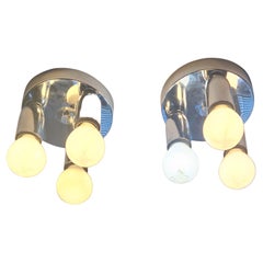 Set aus zwei Wand- oder Deckenleuchten, Einbaubeleuchtung, Sputnik, Space Age, Italien, 1970er Jahre.