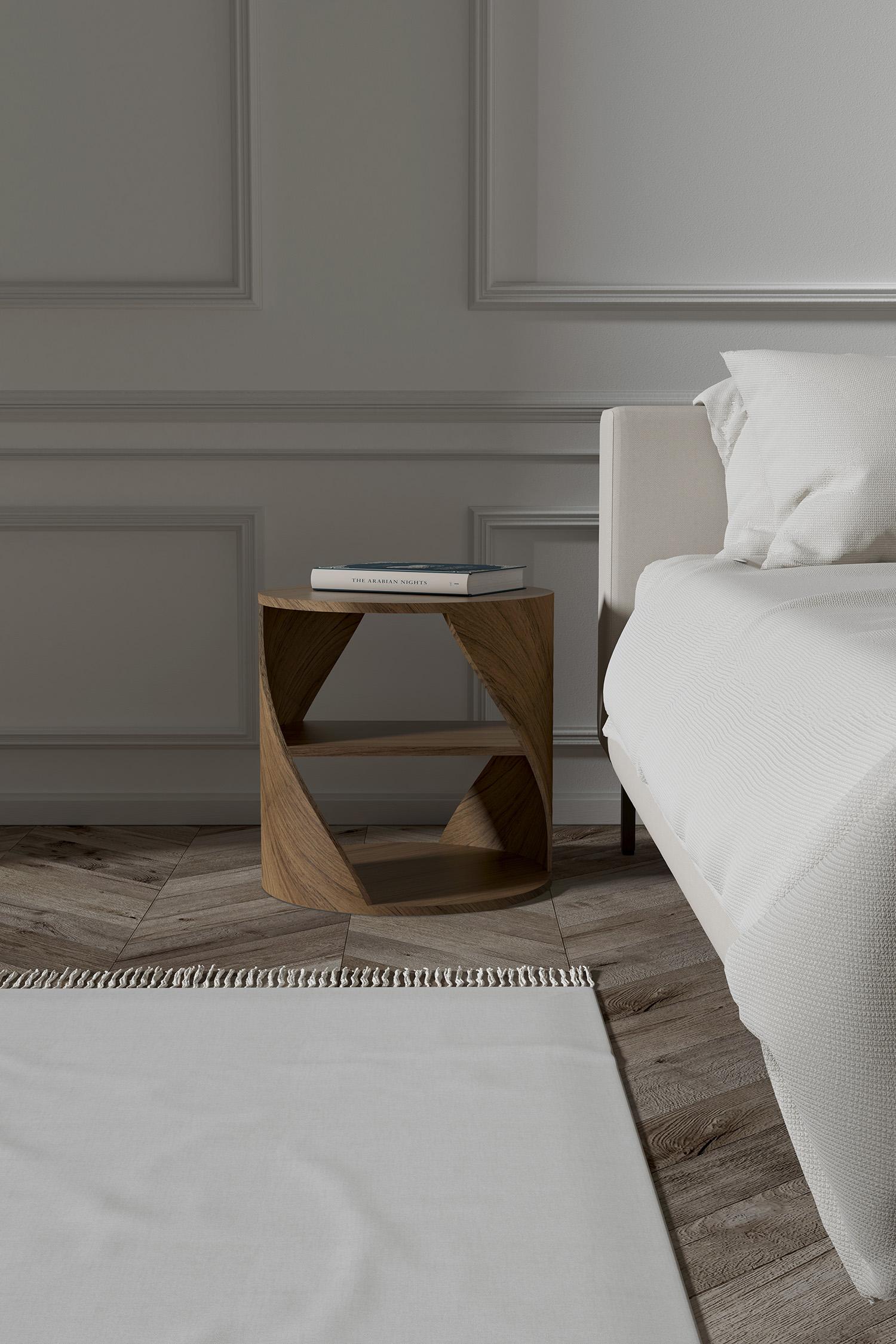 Set of two walnut decorative nightstand, MYDNA side tables by Joel Escalona

MYDNA is a chic and contemporary storage system inspired by the DNA concept: both by its sophisticated double helix shape, and by the metaphorical statement that everything