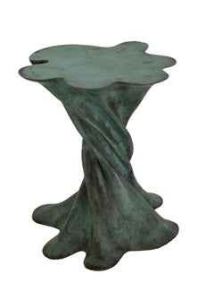 Set of Two Waltz Tables Green Patina Handcrafted in India by Stephanie Odegard