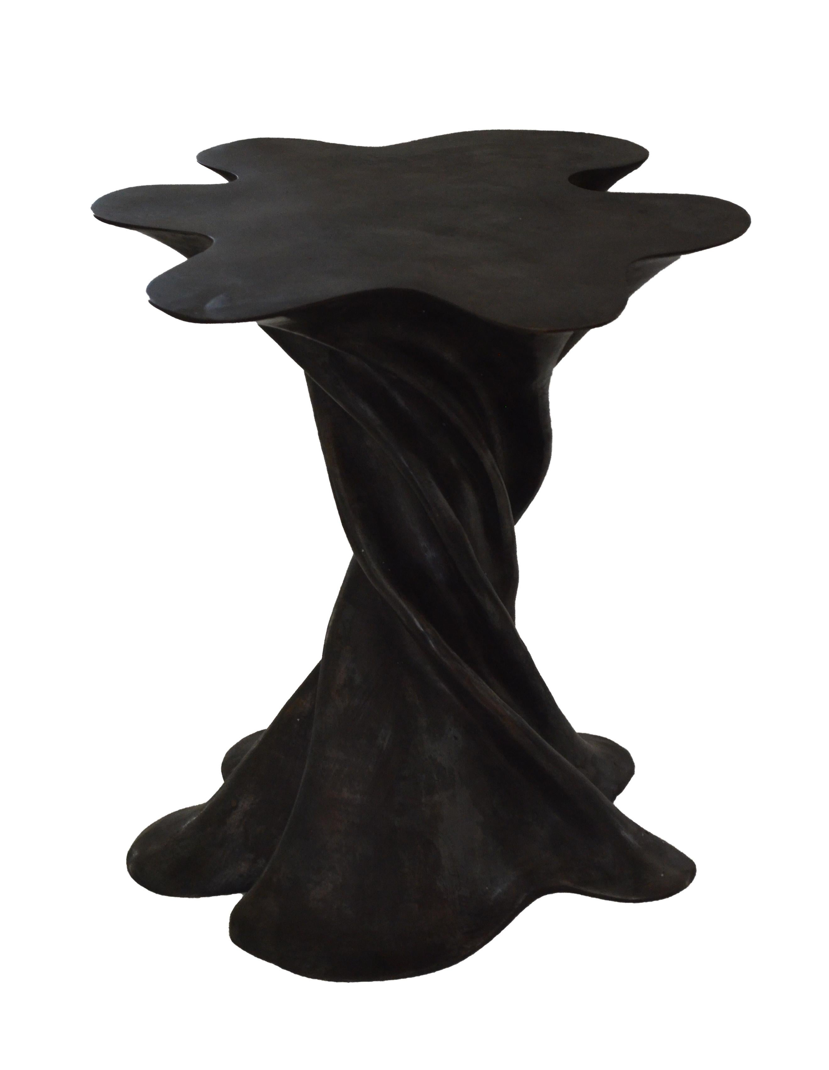 Other Set of Two Waltz Tables in Dark Patina Handcrafted in India by Stephanie Odegard For Sale