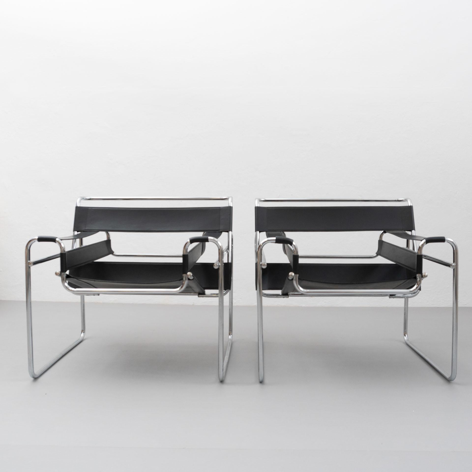 Mid-Century Modern Set of Two Wassily Armchairs by Marcel Breuer