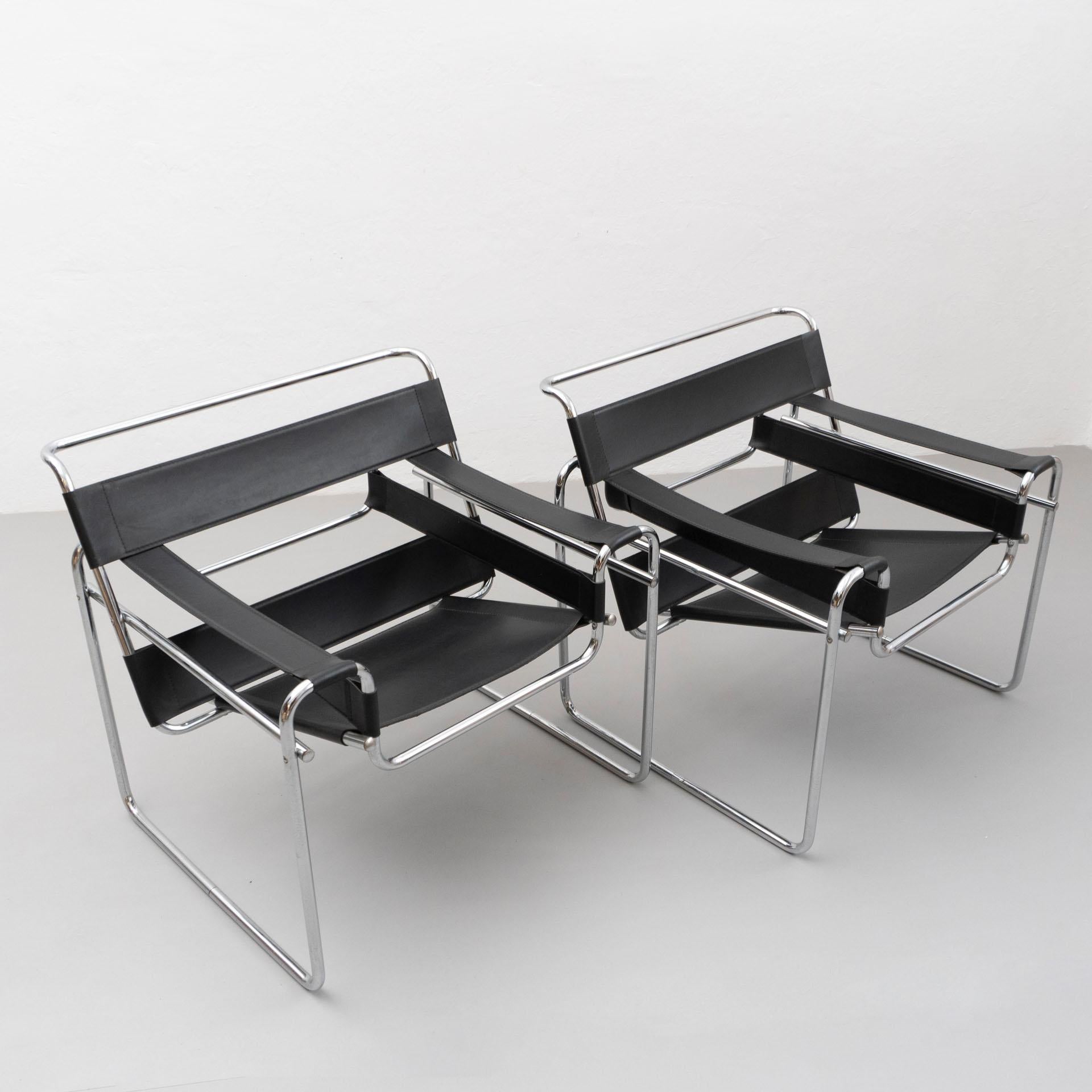 German Set of Two Wassily Armchairs by Marcel Breuer
