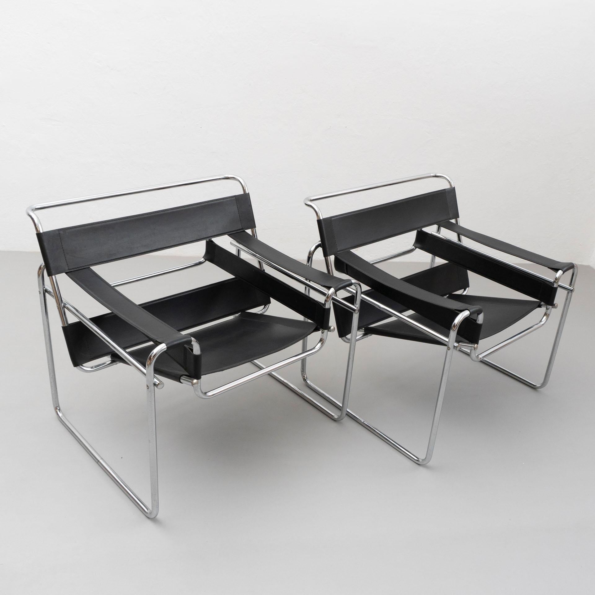 Late 20th Century Set of Two Wassily Armchairs by Marcel Breuer