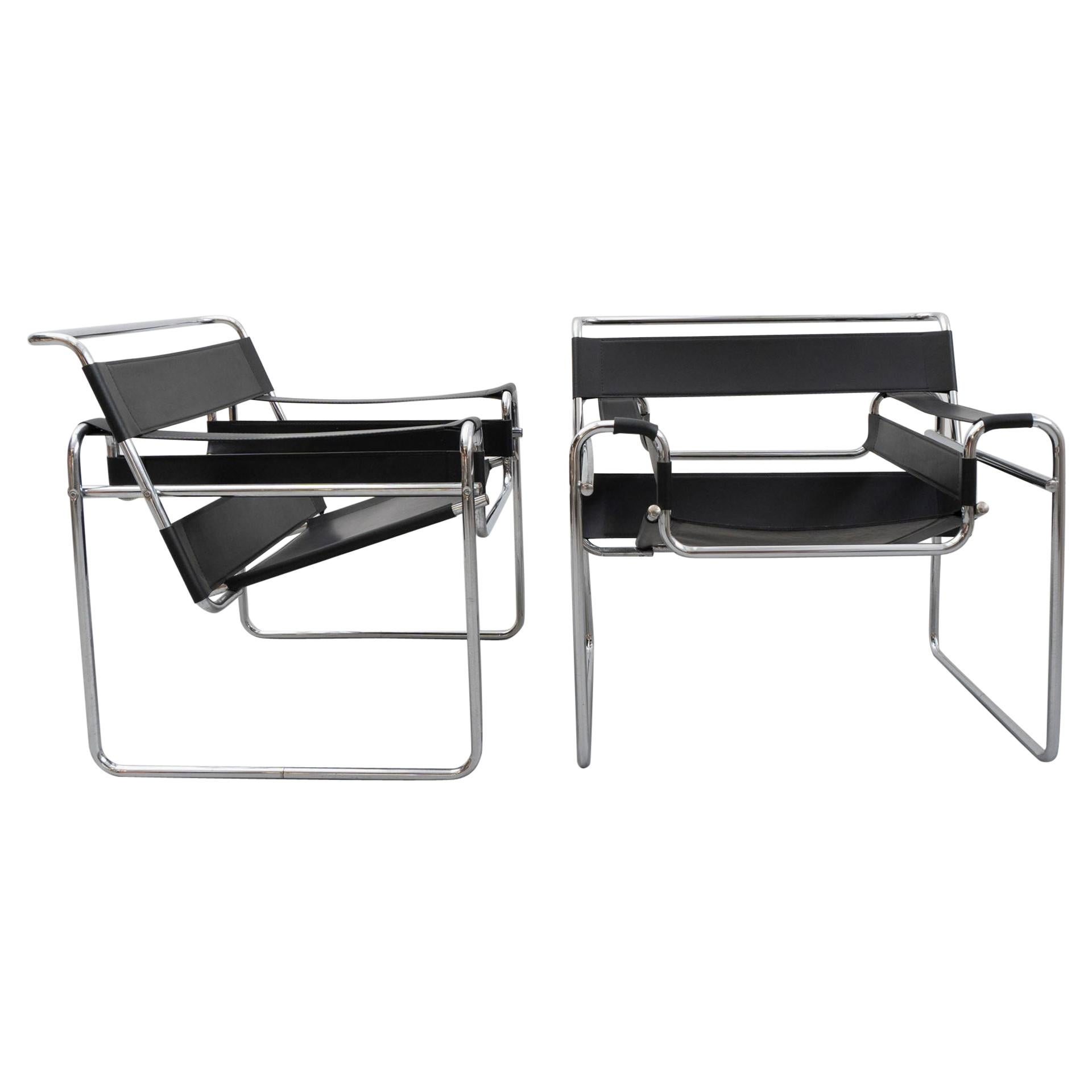 Set of Two Wassily Armchairs by Marcel Breuer