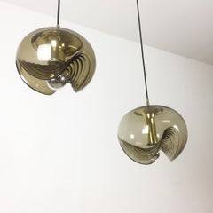 Set of Two "Wave" Hanging Light by Koch & Lowy for Peill & Putzler, Germany