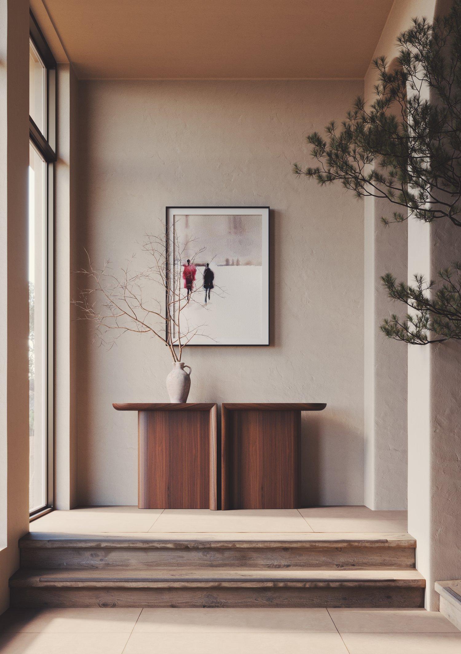 Set of Two  Wewood RE-FORM Walnut Console by ALAIN GILLES For Sale 4