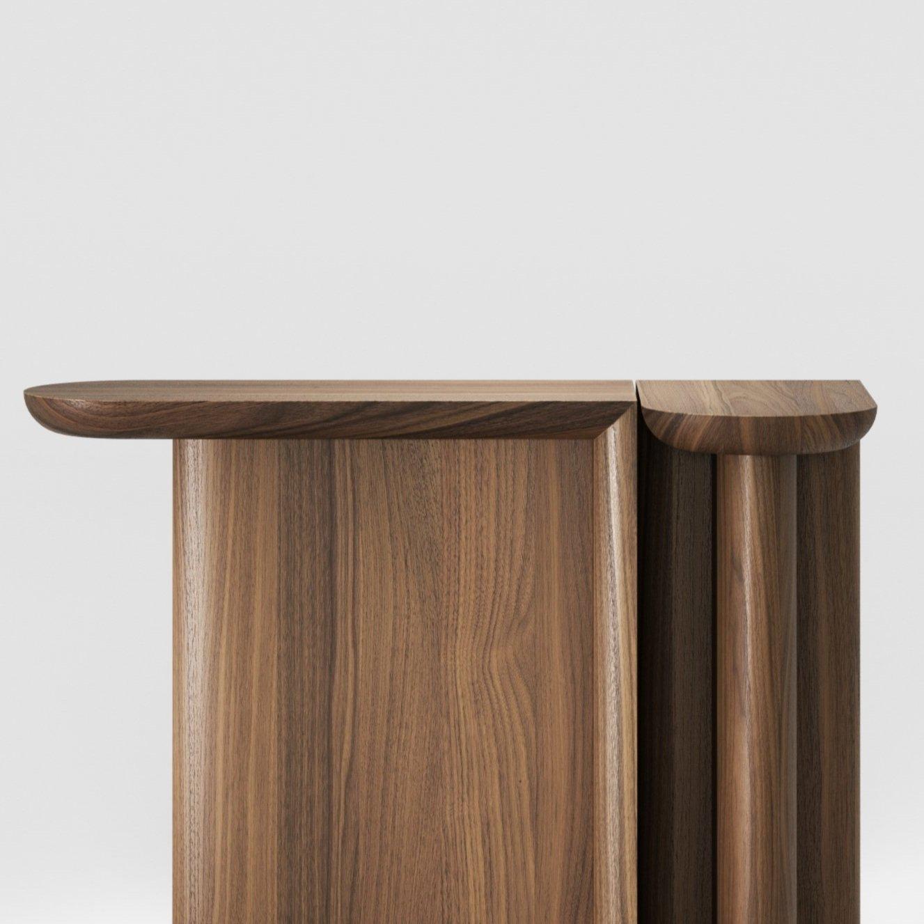 Portuguese Set of Two  Wewood RE-FORM Walnut Console by ALAIN GILLES For Sale