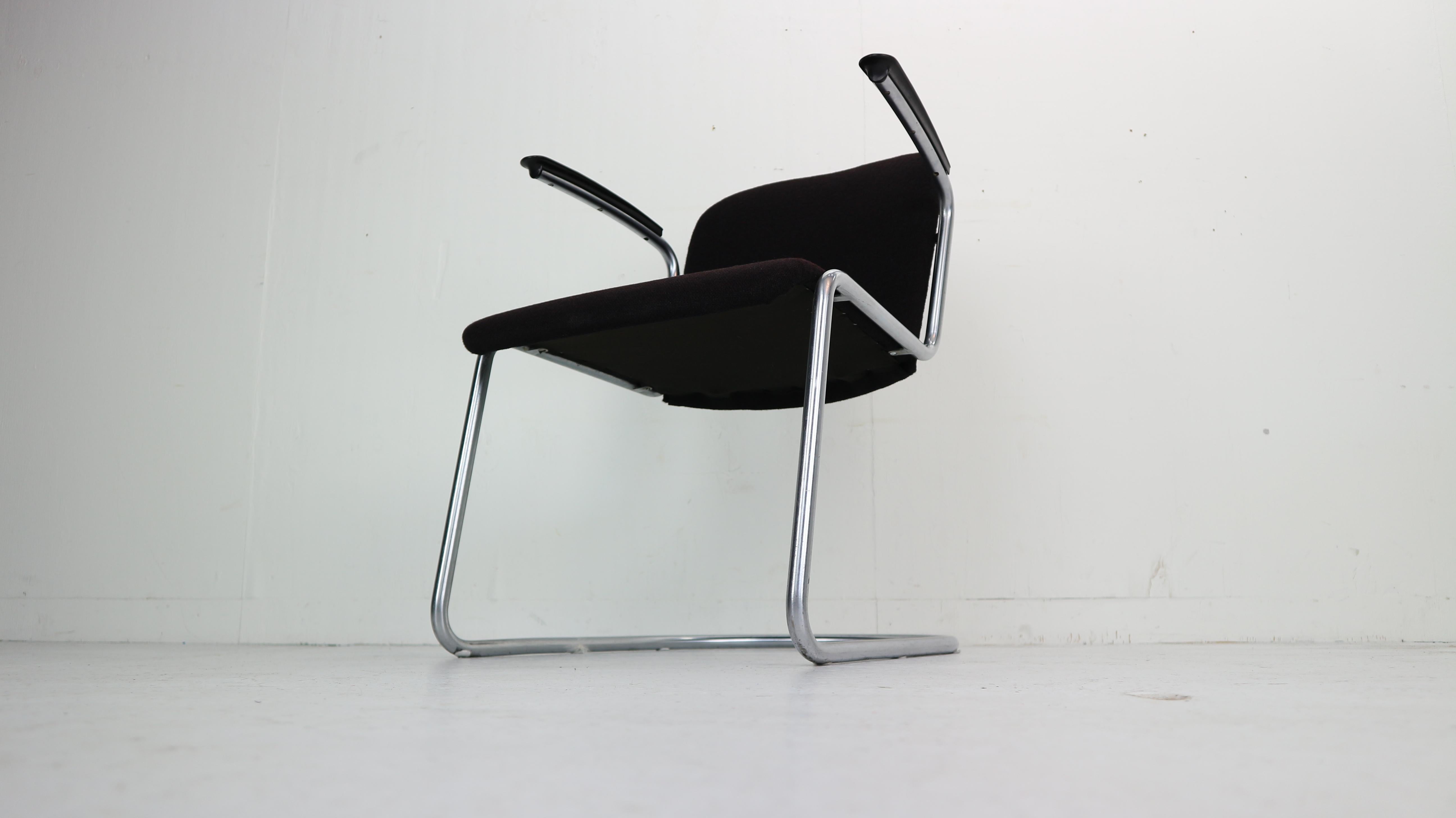 Mid-Century Modern Set of Two W.H. Gispen M-413 Armchair, Dutch Design, 1953
