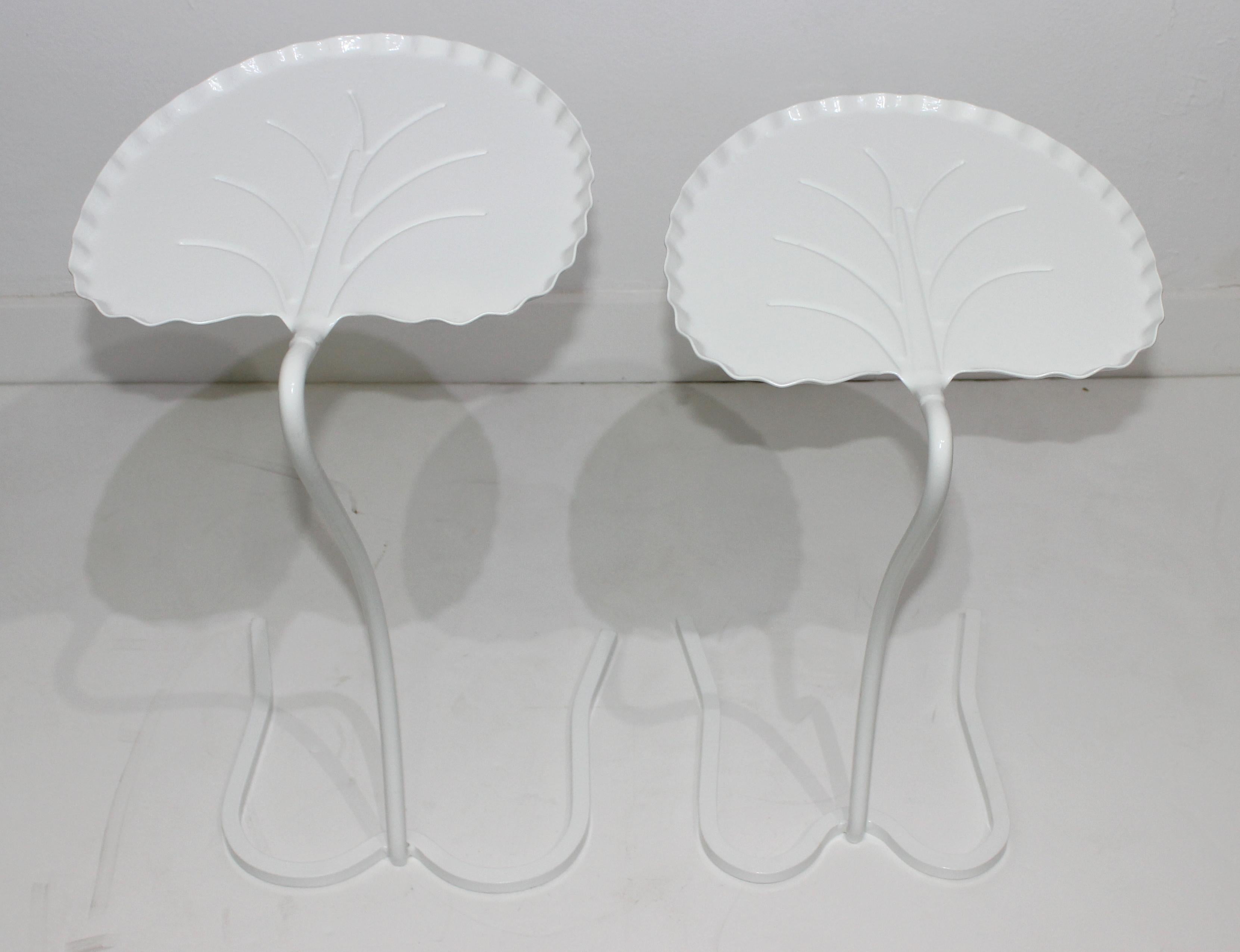  Set of Two White Lily Pad Tables by Salterini Lilypad 1
