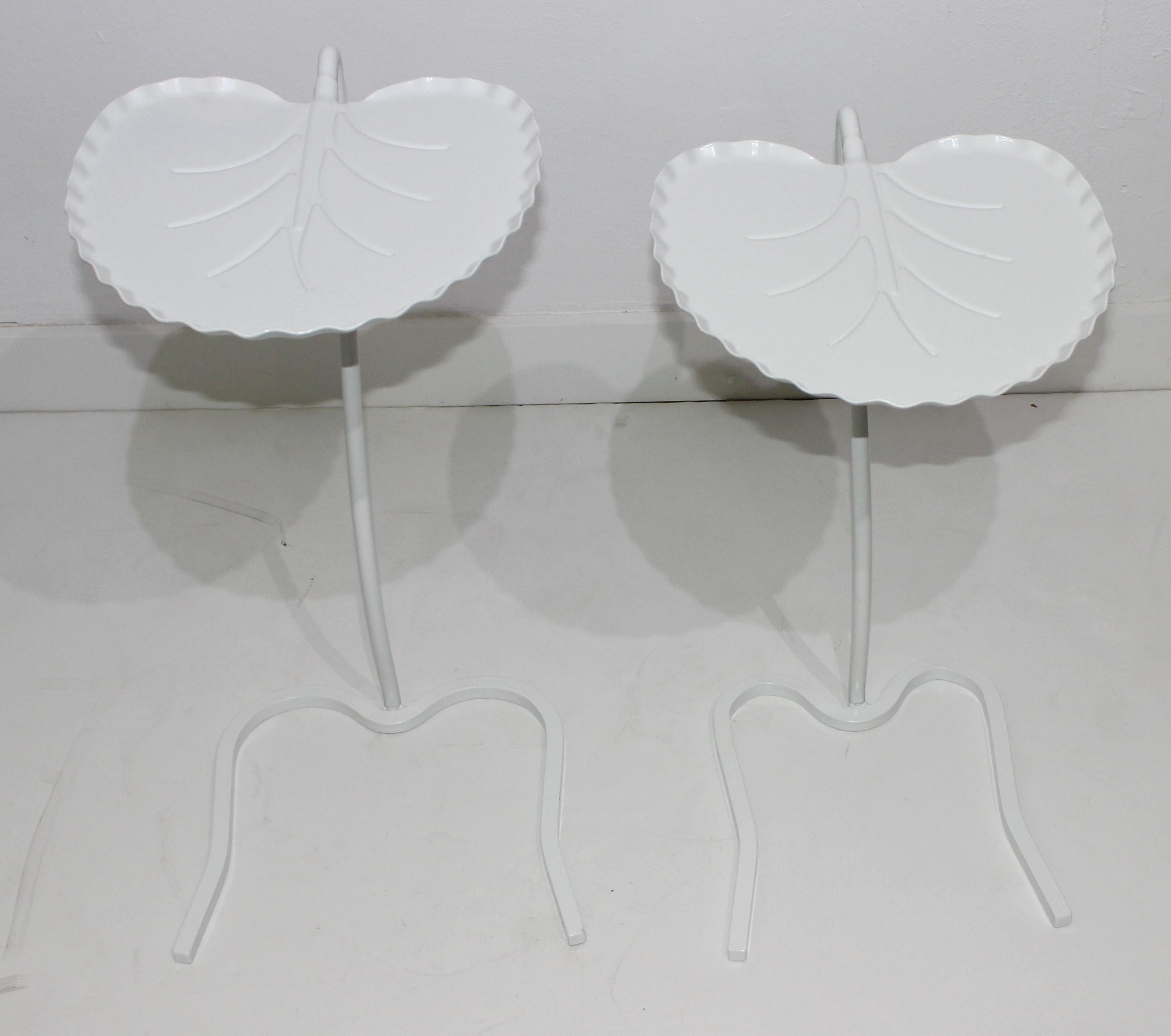 20th Century  Set of Two White Lily Pad Tables by Salterini Lilypad