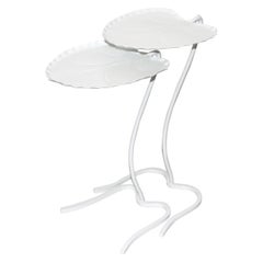 Set of Two White Lily Pad Tables by Salterini