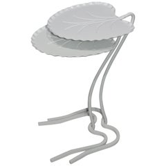 Set of Two White Lily Pad Tables by Salterini Lilypad