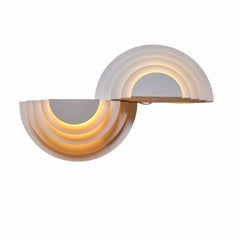 Set of Two White Metal "Meander" Wall Lights by RAAK Amsterdam, the Netherlands