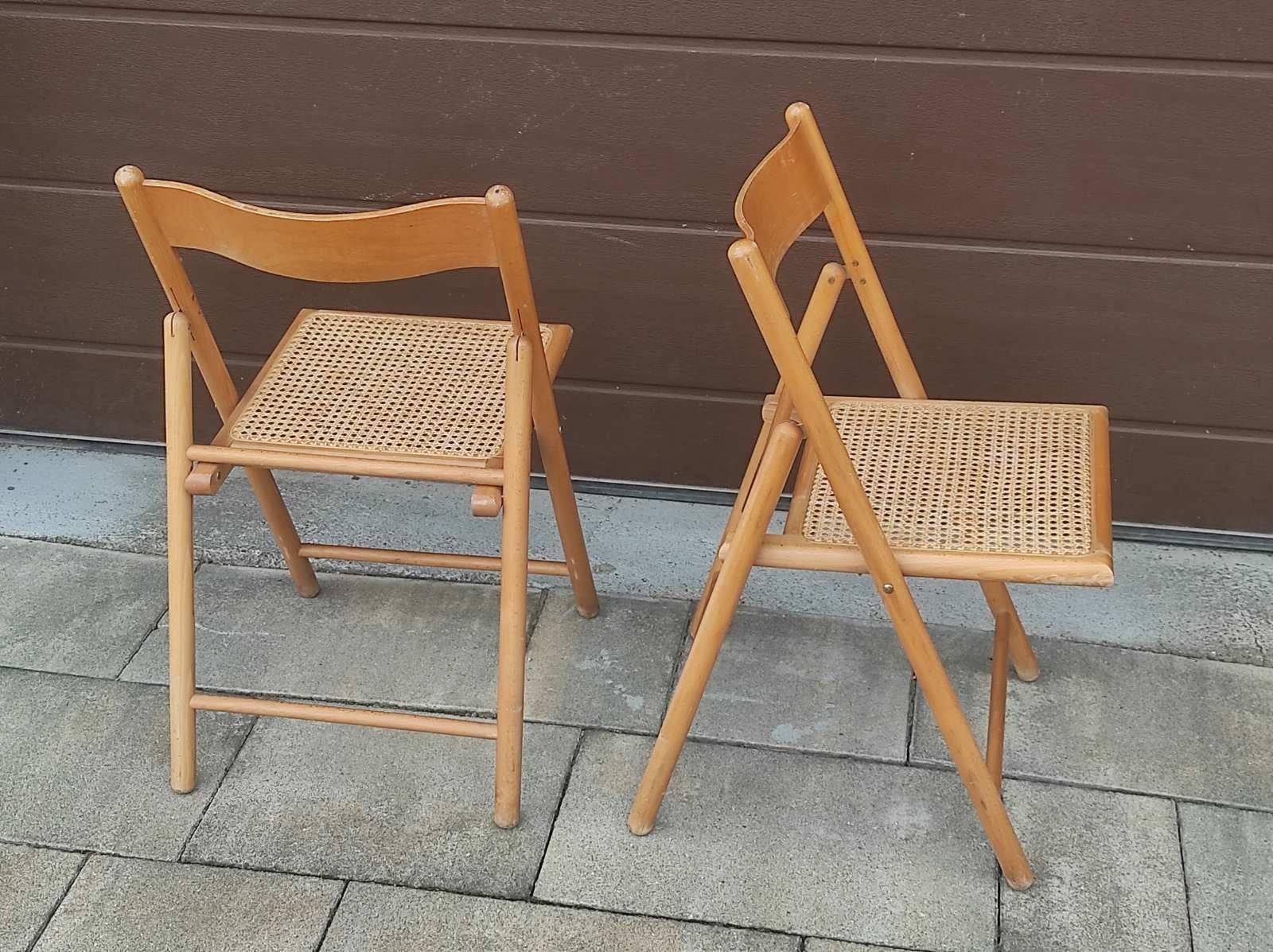 Ensemble de deux chaises pliantes en osier Italie des années 1970 État moyen - En vente à Čelinac, BA