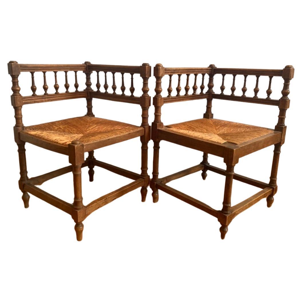 Ensemble de deux chaises en osier 19ème siècle  en vente