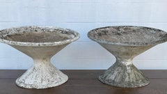 Set of Two Willy Guhl Tilted Concrete Planters
